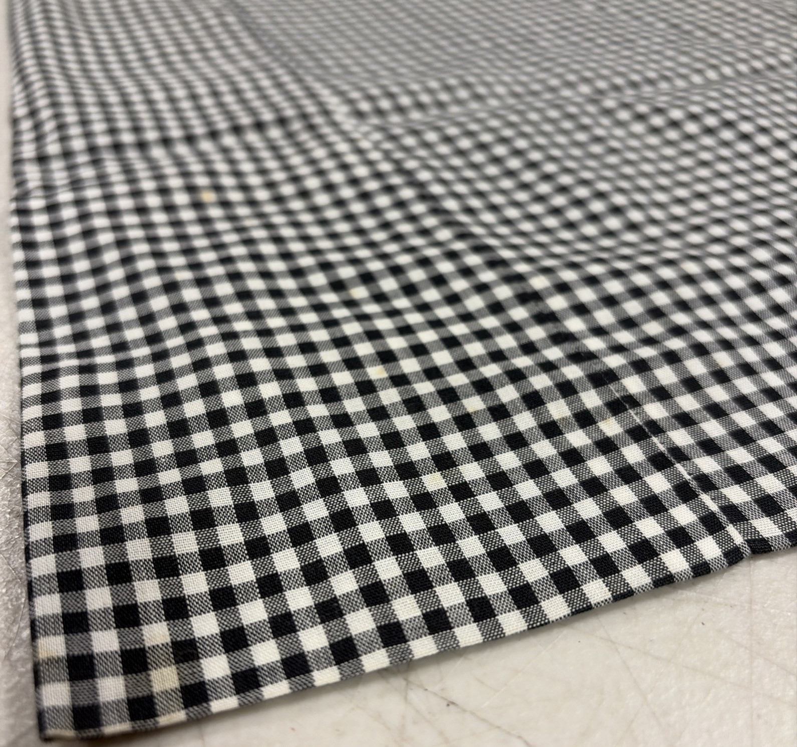 1960&rsquo;s Homemade Gingham Pleated Cotton Skirt Black & White Size M?