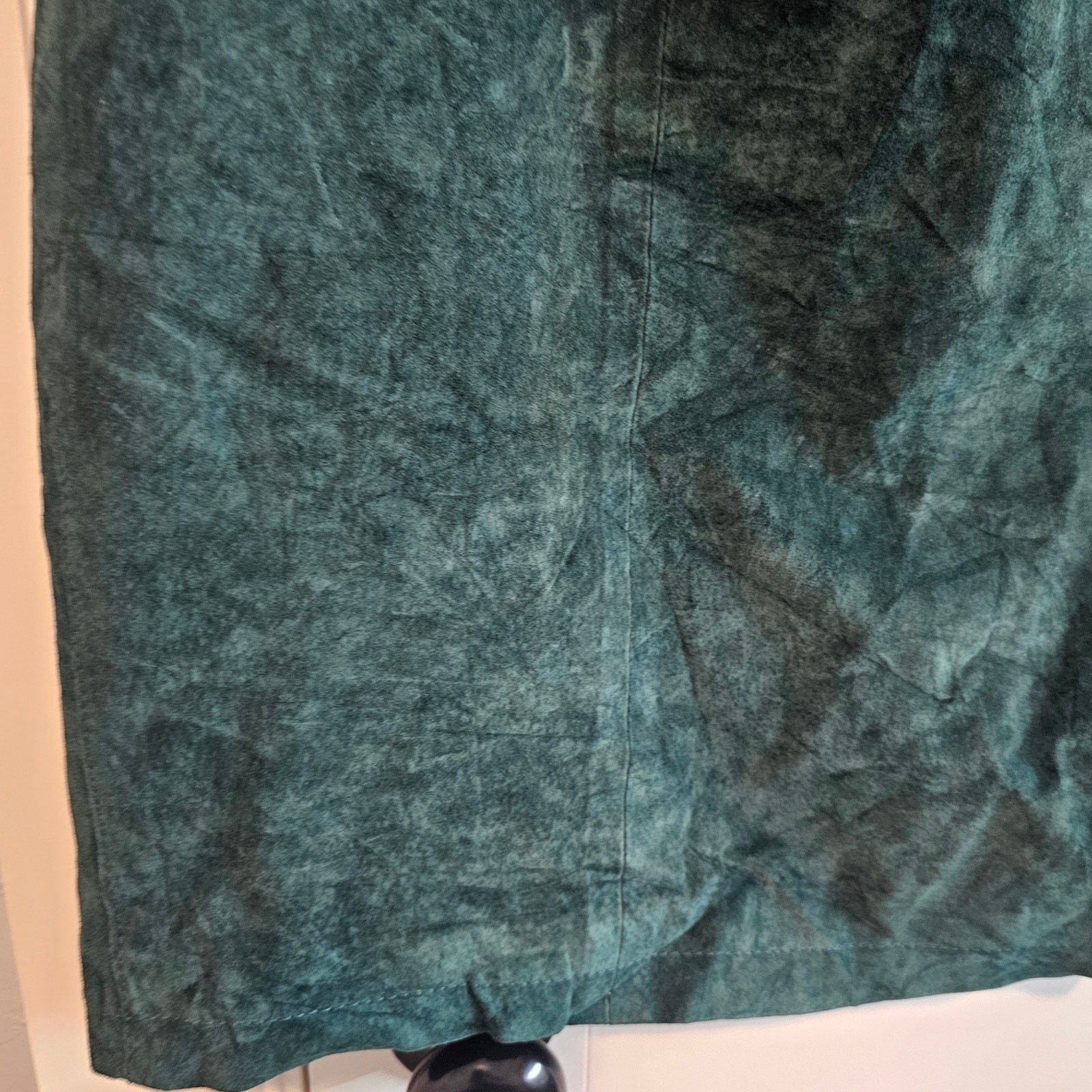 Vintage Gitano Leather Skirt Womens 2X Green Pencil Retro Glam Rock Retro 90s