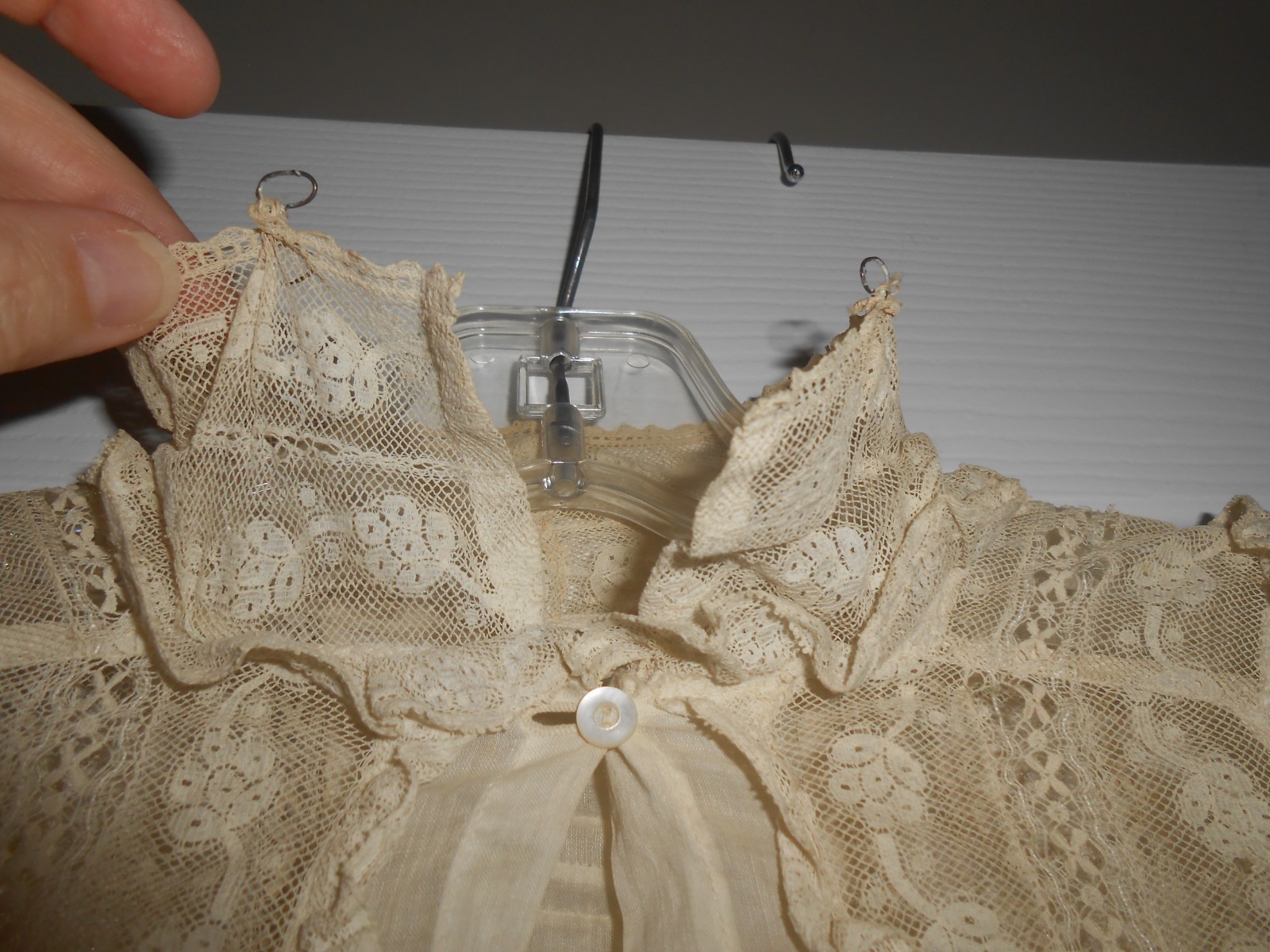 Vtg 1890s 1900s Victorian Edwardian DAY DRESS Lace Lawn Cotton FINE Handmade