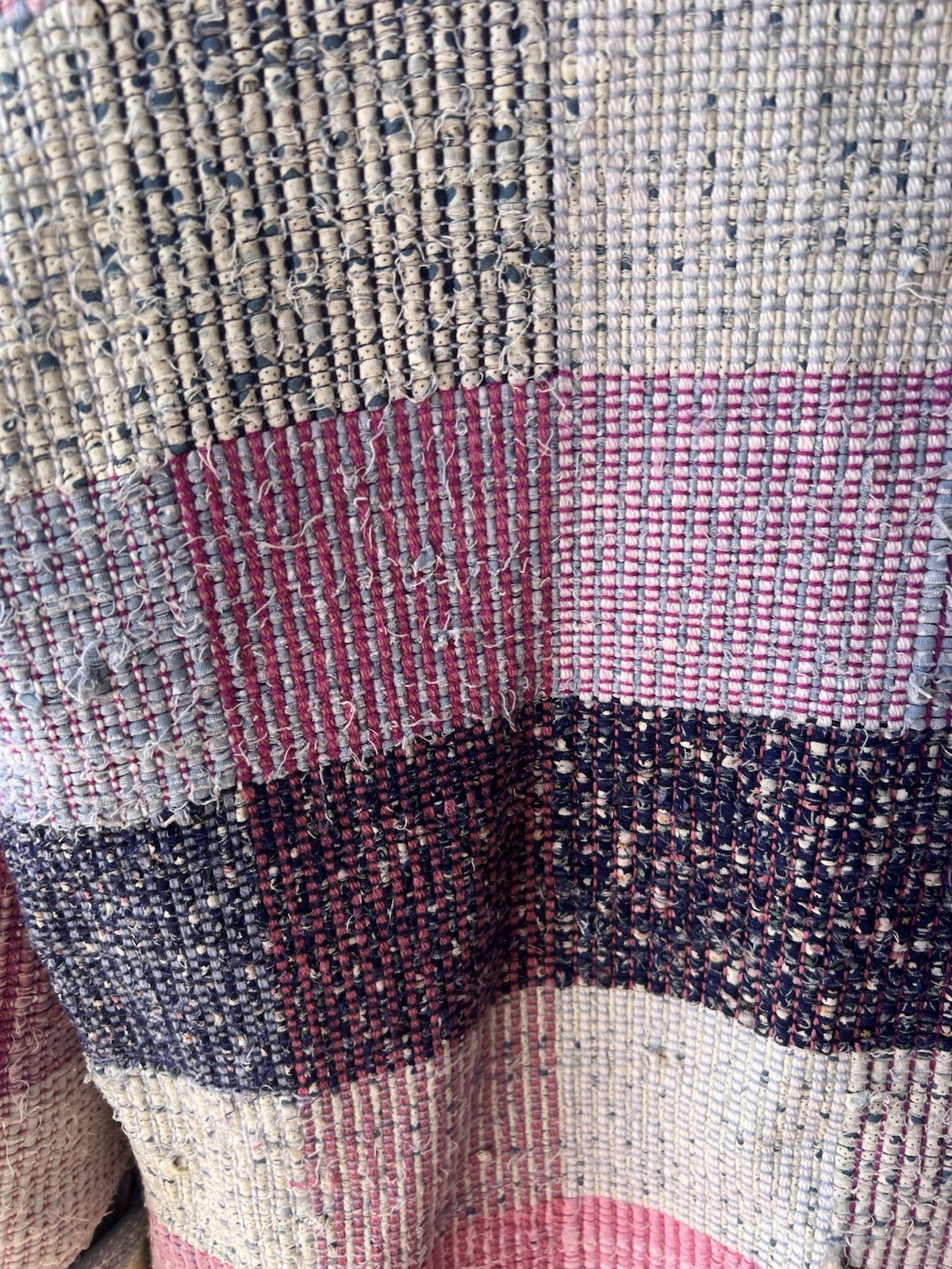 Handwoven Patchwork Jacket Women’s Cottagecore Boho Textile Coat Art To Wear EUC