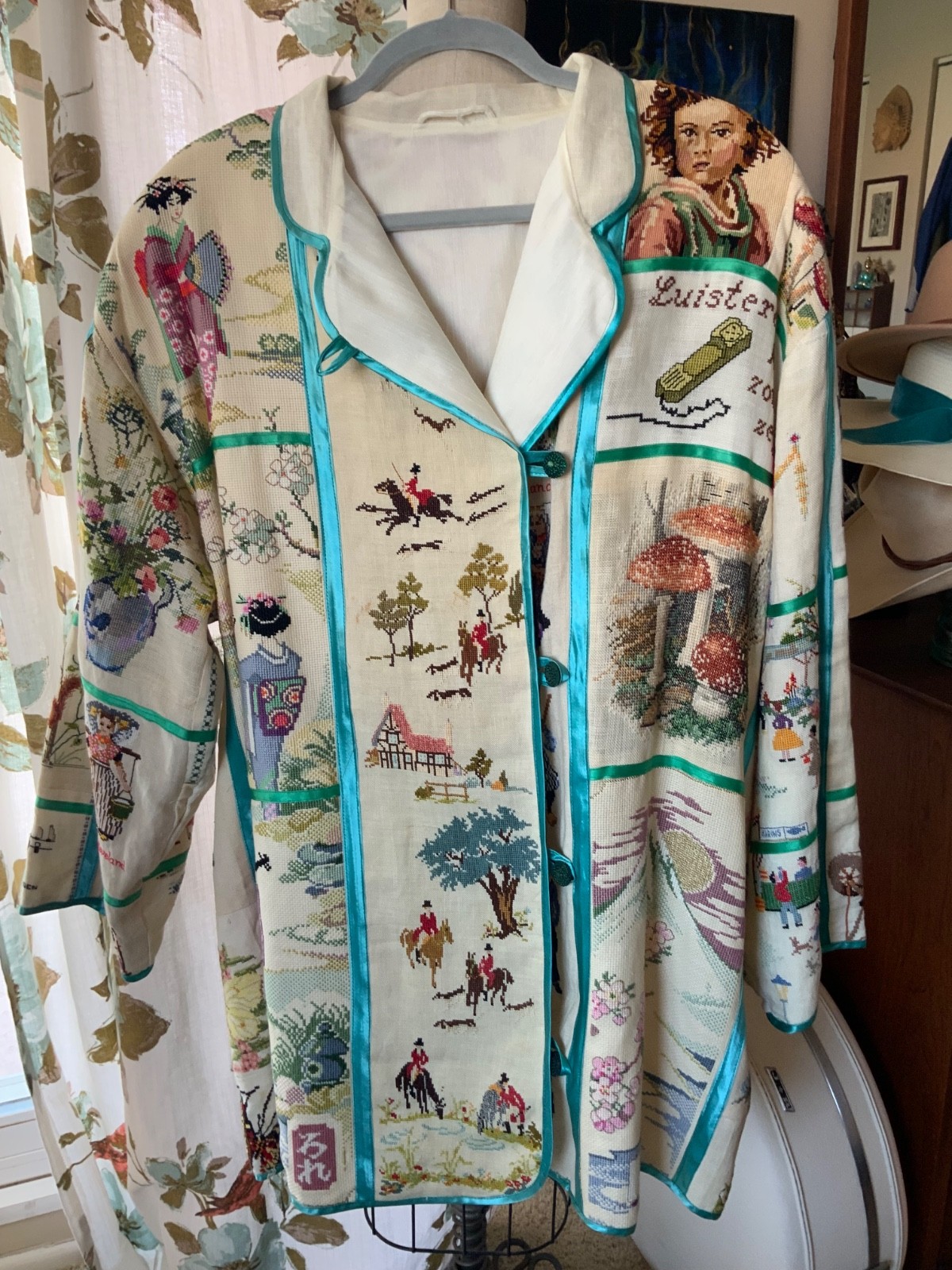 Vintage Folk Hand Stitched Embroidered Jacket