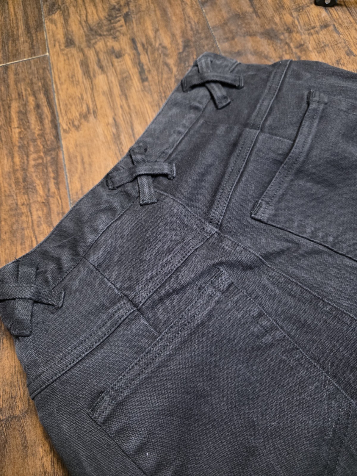 Vintage Denim Republic Black Denim Jeans Women&rsquo;s Size 13/14, Flat Lay 14 inches