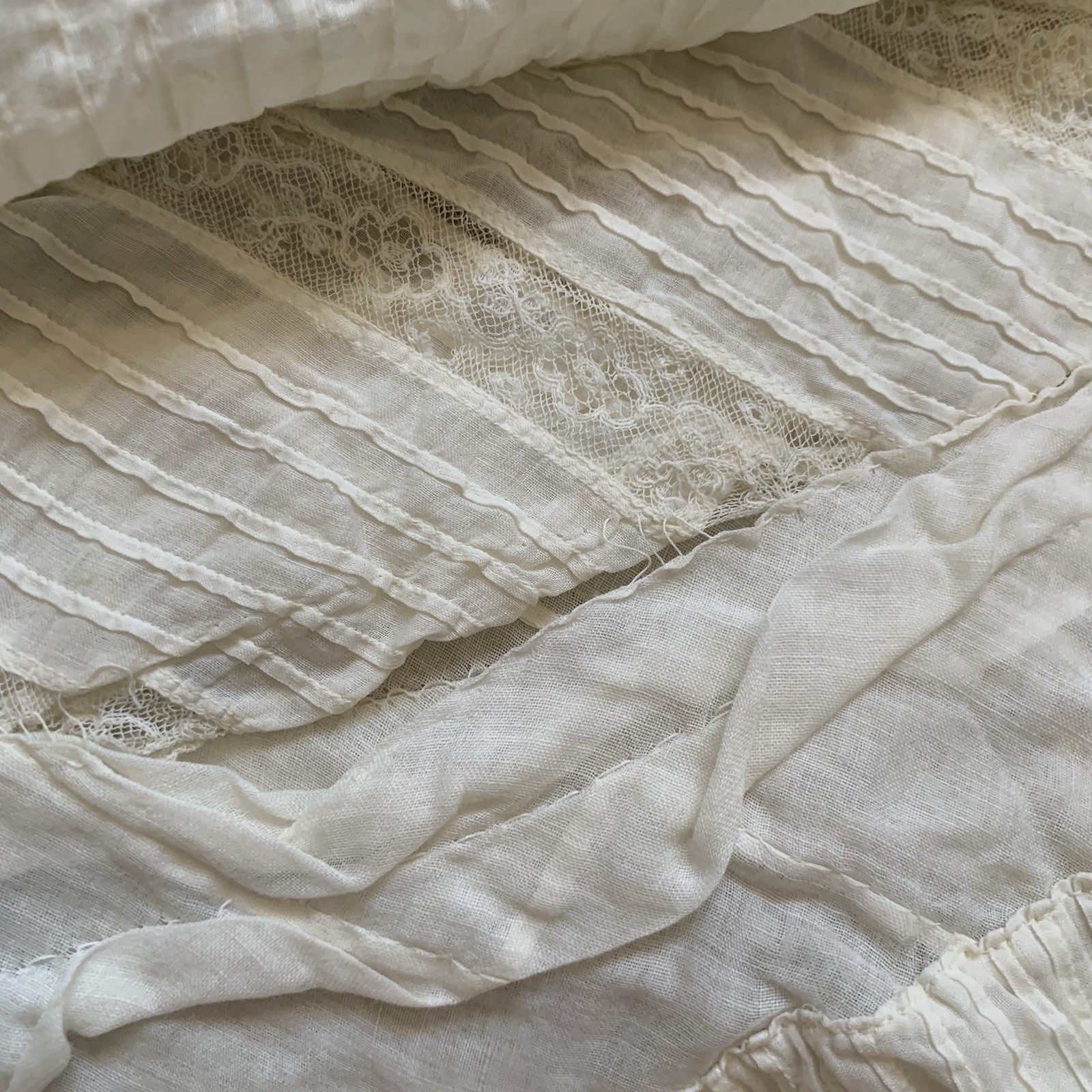 As Is Absolutely Stunning Antique Edwardian Asymmetrical Lace Prairie Skirt