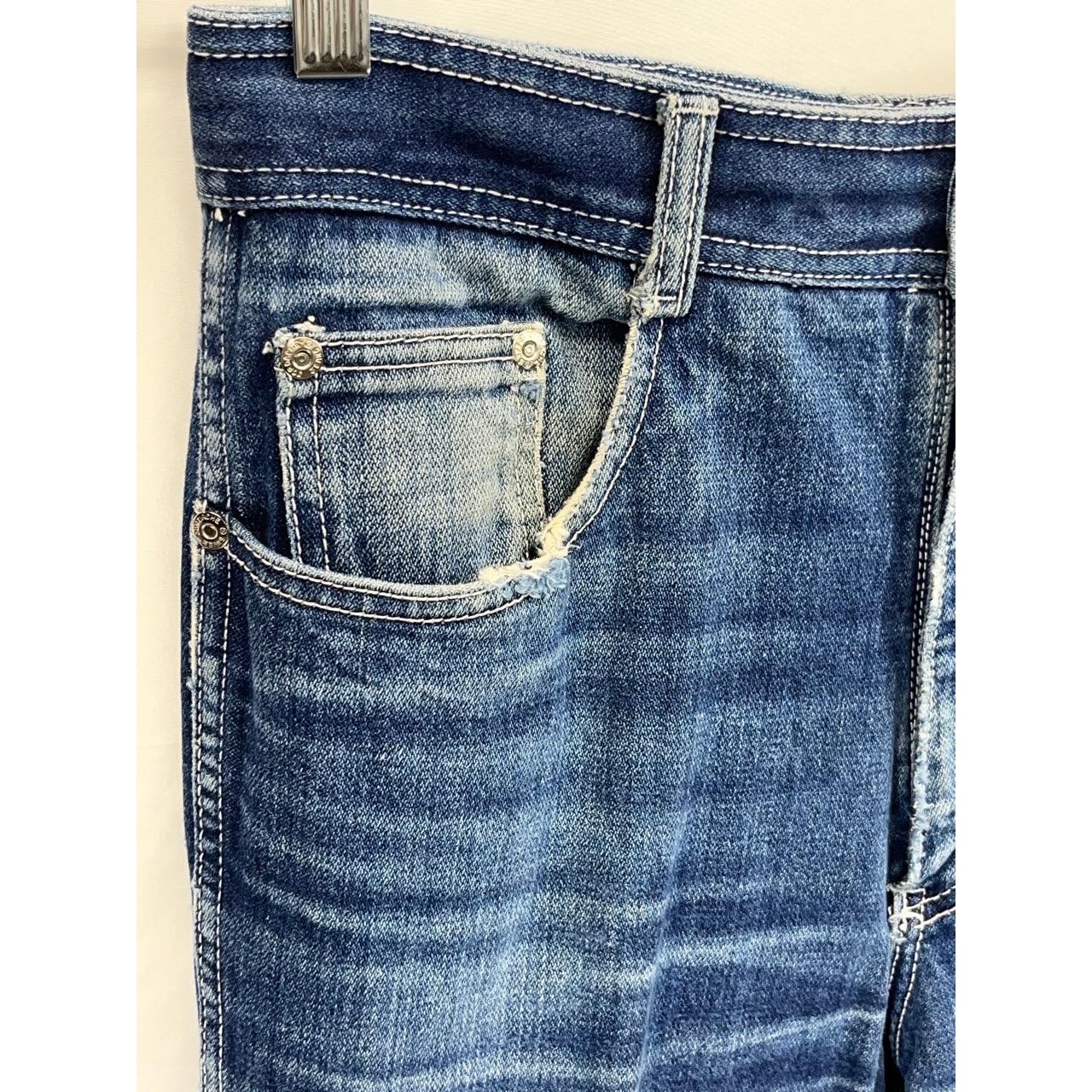 Vintage Jordache Women&rsquo;s Blue Denim Straight Bootcut Frayed Hem Jeans 32 L