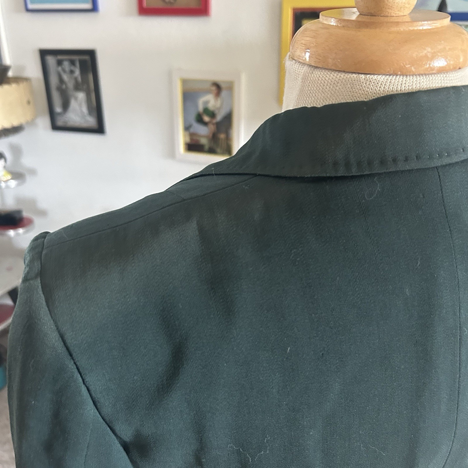 Vintage 1940s Jacket | Blazer | Dark Green | S | Suit Coat | 40s | Flaws