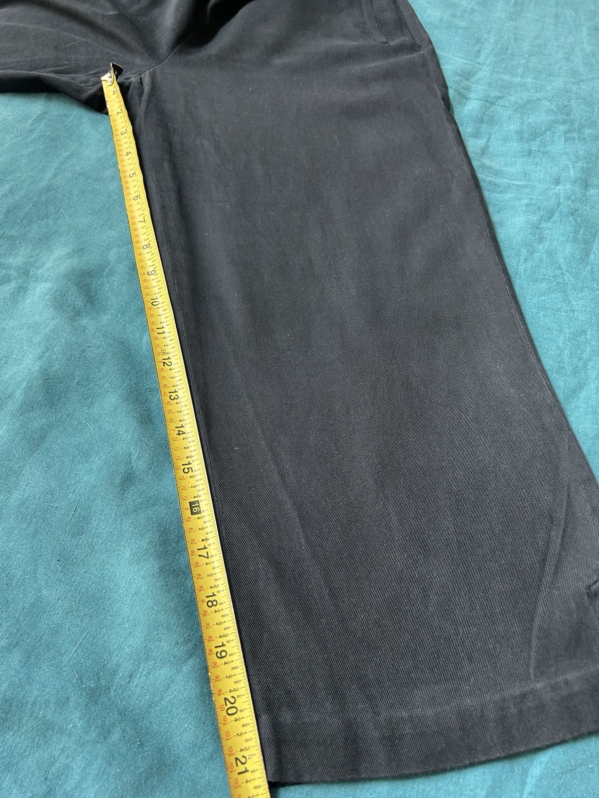 90s Capri Pants Black Silk Cotton Bobby Chan High Waist Pedal Pushers Sz 8 29” W