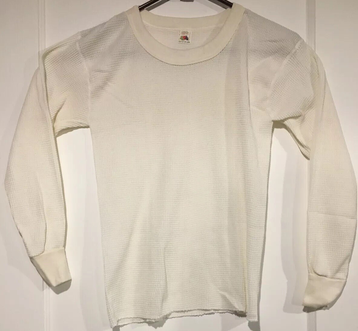 VTG Fruit of Loom 75/25 Golden Blend Thermal Waffle 14-16 XL Shirt Made USA NWOT