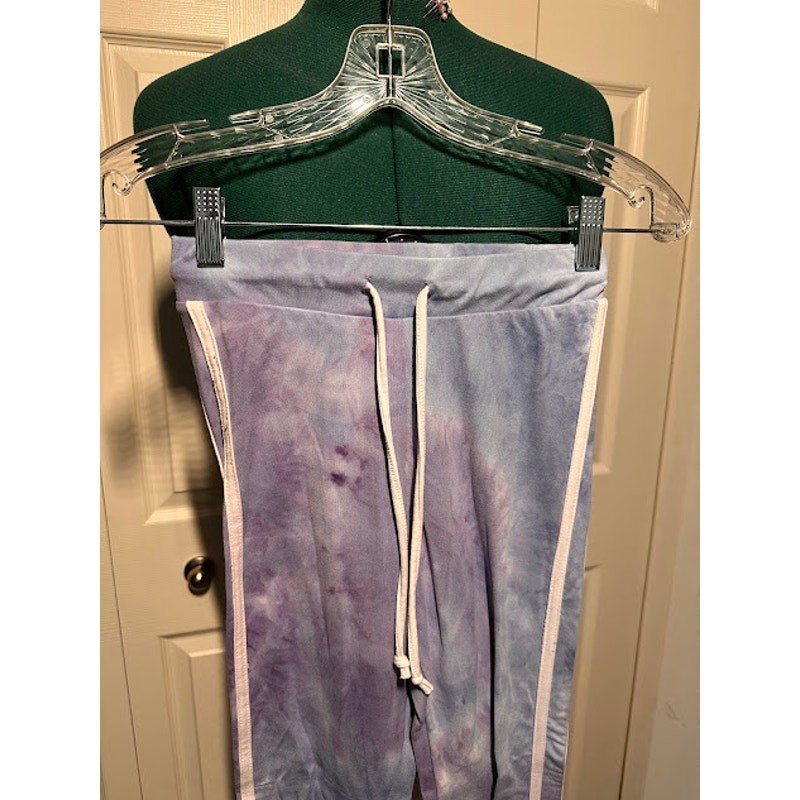 Women&rsquo;s Purple Tie Dye Two Piece Hooded Top Longue Set