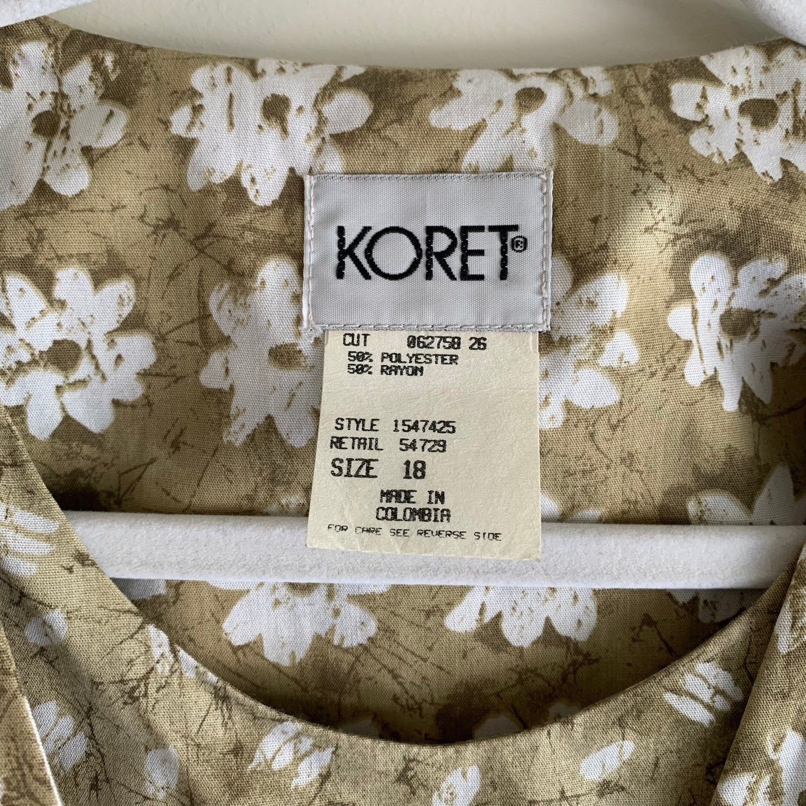 Vintage Koret Floral Button-Up Blouse Women&rsquo;s Short Sleeve Top 18