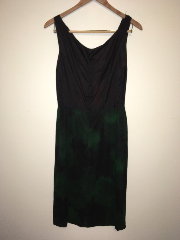 Green And Black 2 Pieces Dress Evening Wear Vintage 1980s Custom