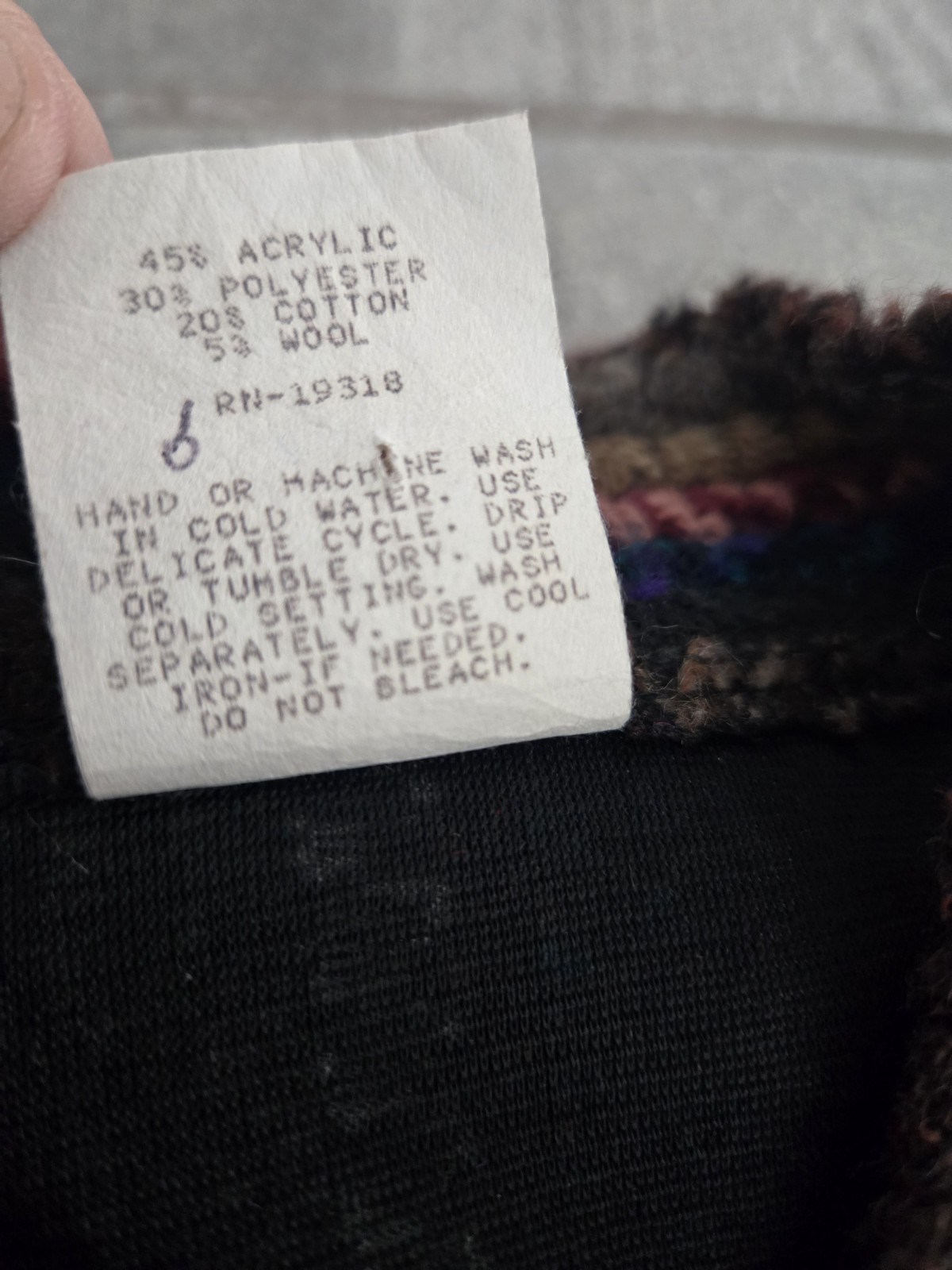 Vintage Graff Californiawear Wool Blend Colorful Boho Hippy Knit Cardigan Sz 12