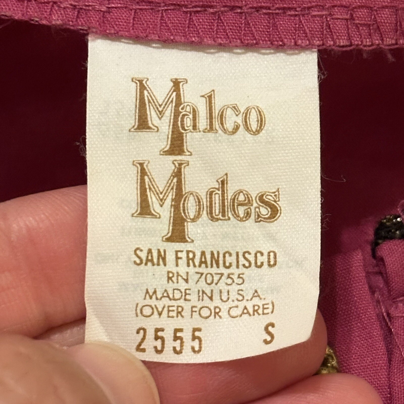 Vintage Malco Modes Puff Sleeve Top Size USA made Pink Lace Trim Squaredance S