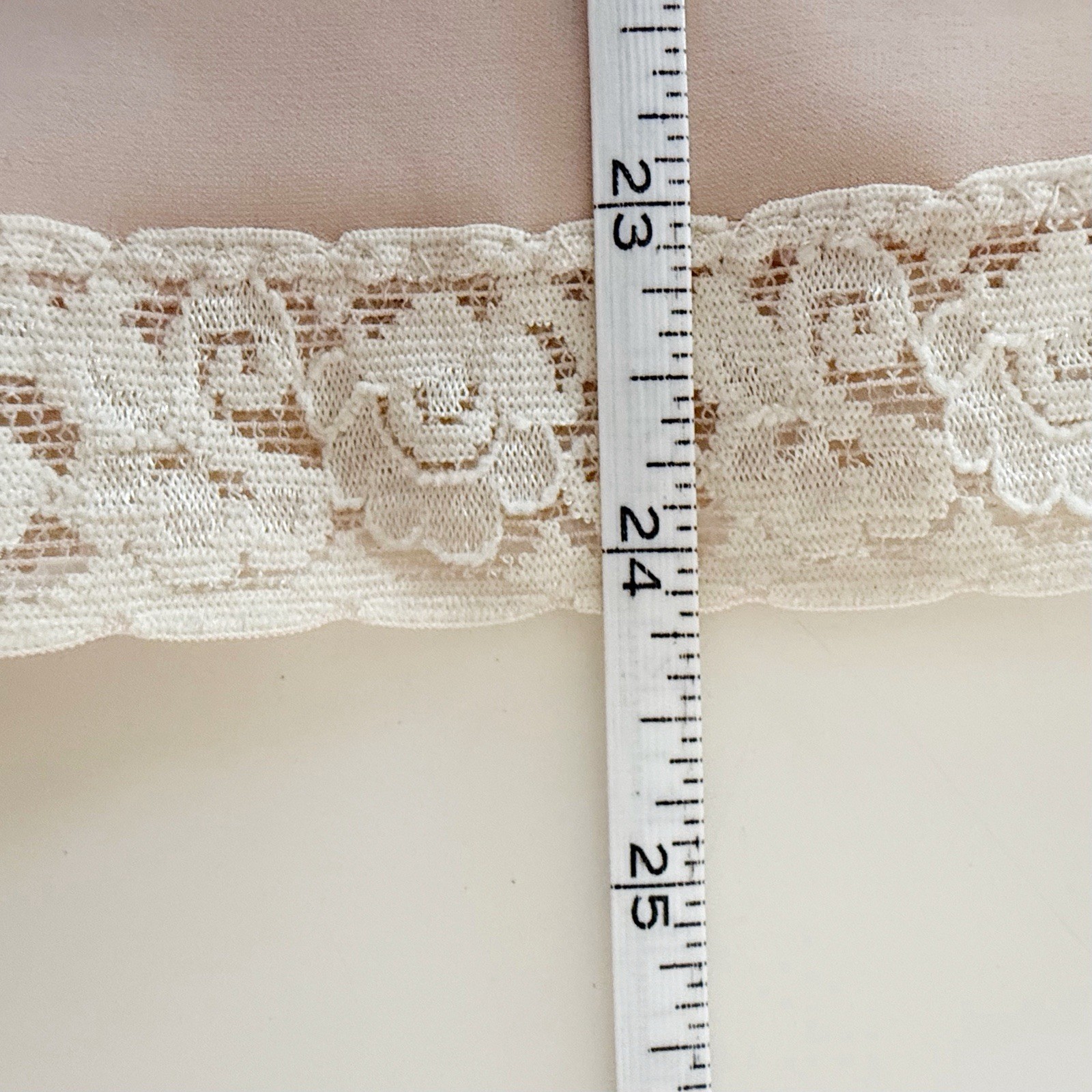 Vintage Nylon-Spandex Crotchless Girdle Lace Trim Long Leg : Beige – M or L ?