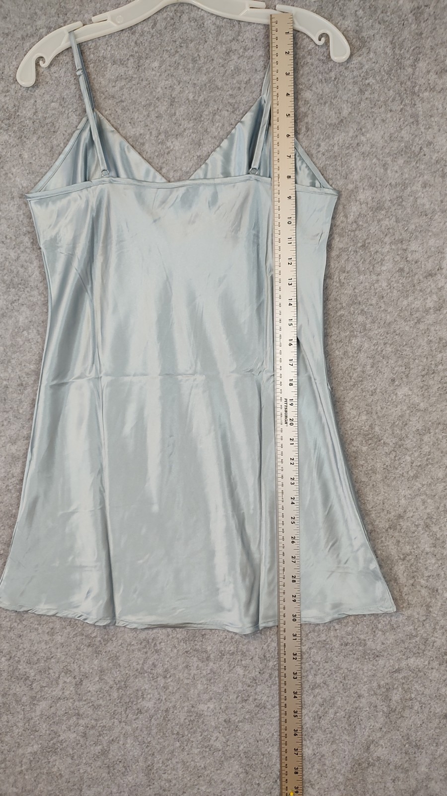 90s Y2K Vintage Slip Dress Size Small Powder Blue Shiny Coquette Fairy Chemise