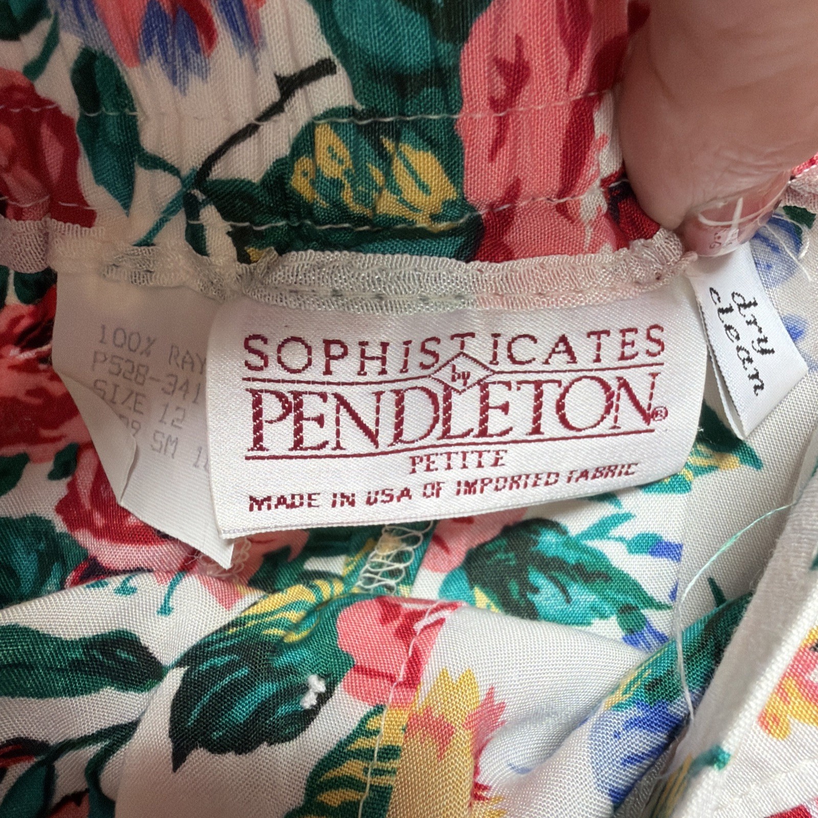 Vintage Pendleton Sophisticates Women’s 2 Piece Set Top 8P Skirt 12P Floral USA
