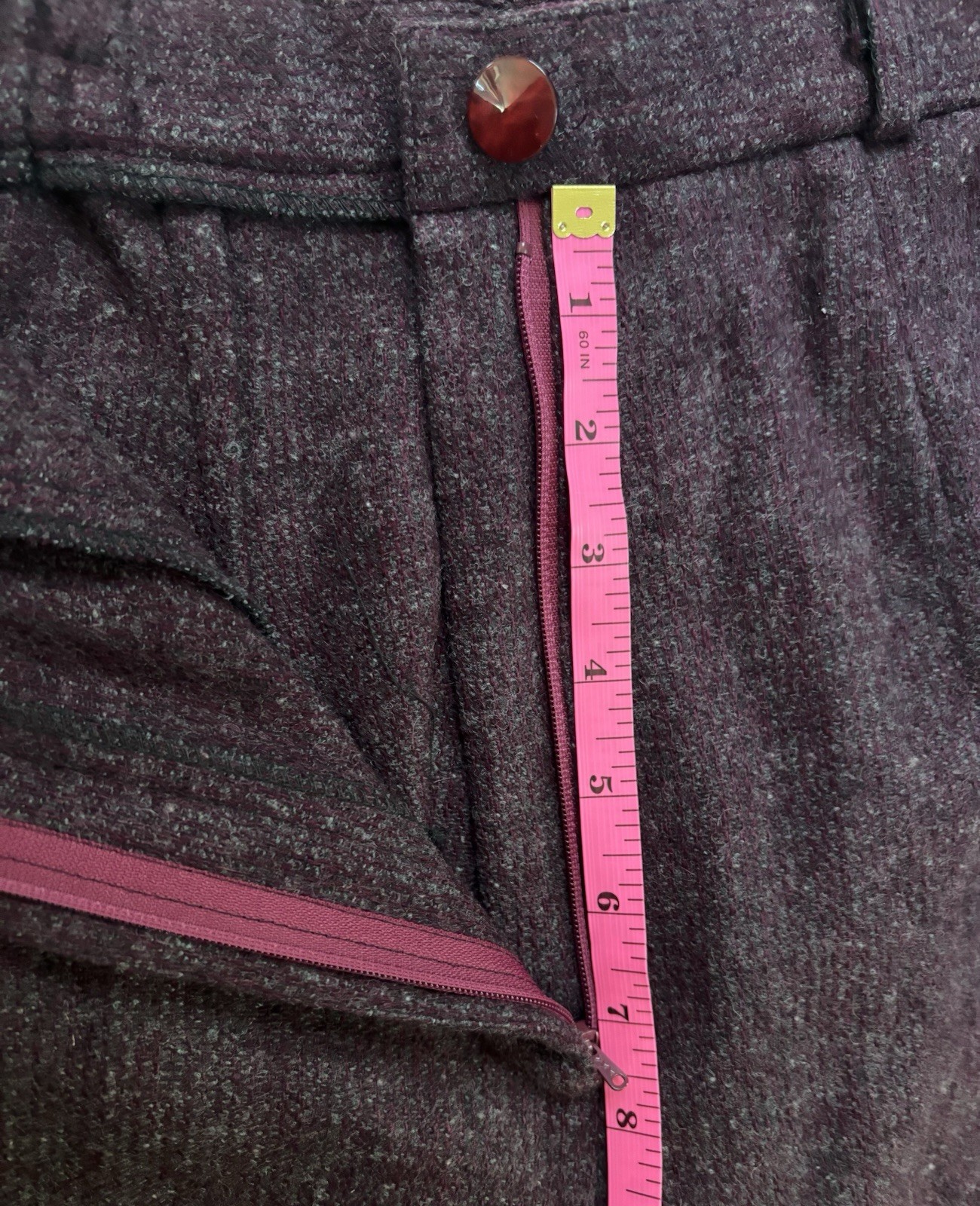 VTG 80s ANETA Lady-Mode Purple Wool Power Suit Blazer Pants L 38 EUC