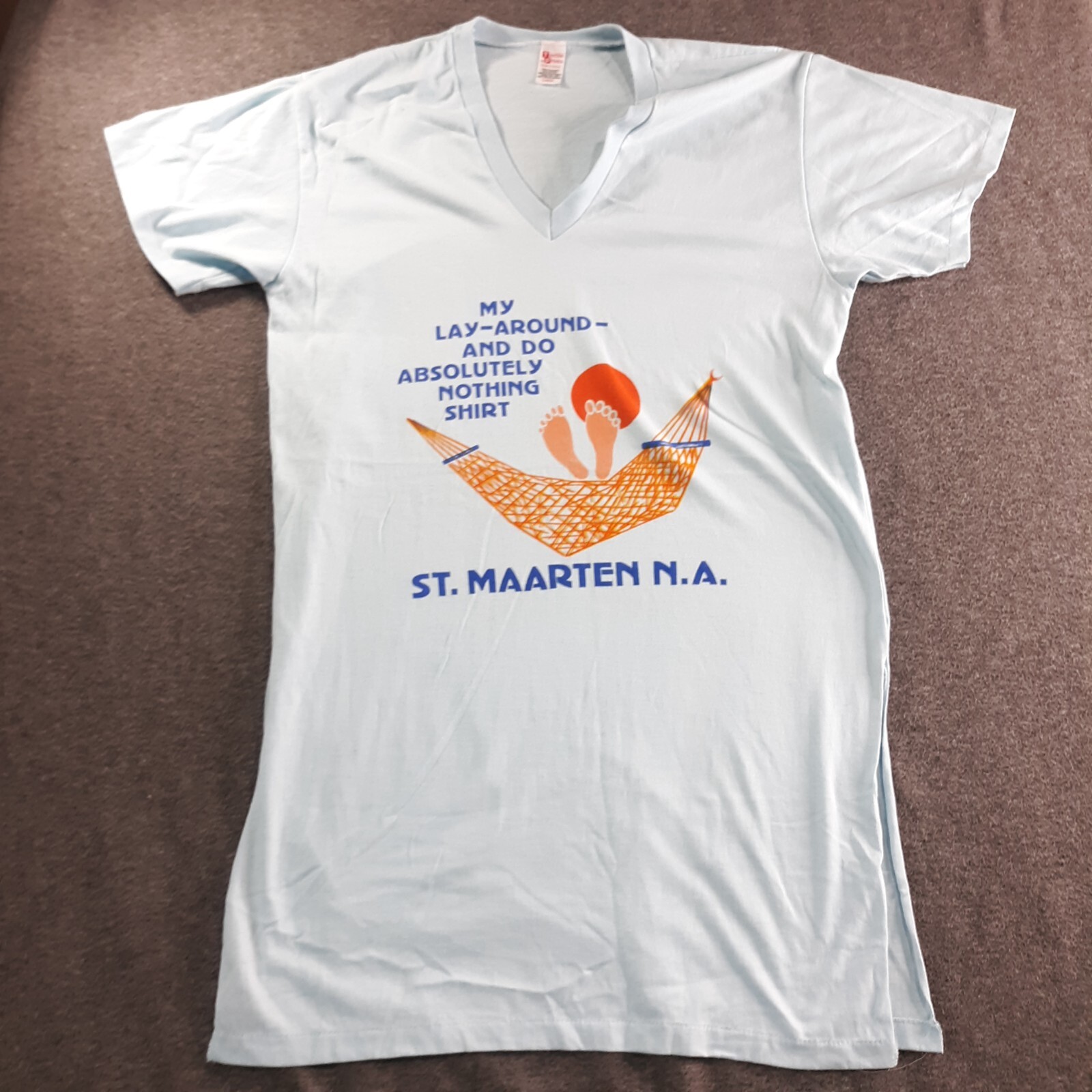 VTG Womens Large St. Maarten N.A. Sleep Cover Up Single Stitch Shirt