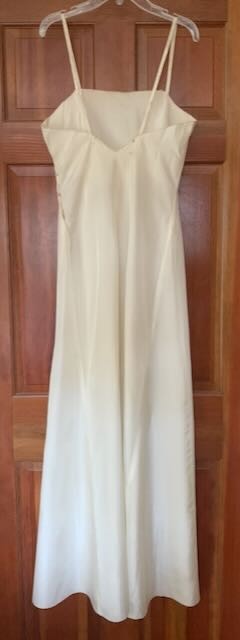 Authentic Antique 1920s Long Slim Full Slip Side Hooks Snaps Rayon Taffeta Darts