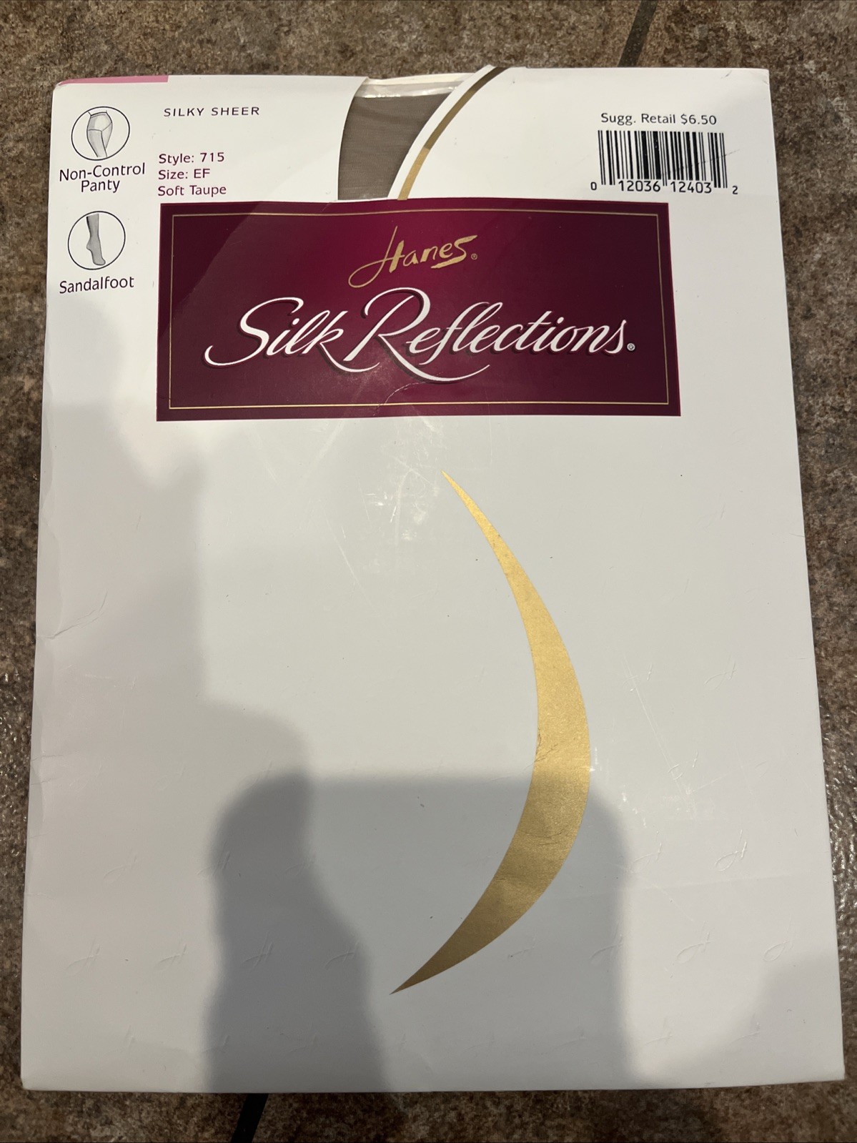 Hanes Silk Reflections Soft Taupe Silky Sheer Sandalfoot Non Control Panty