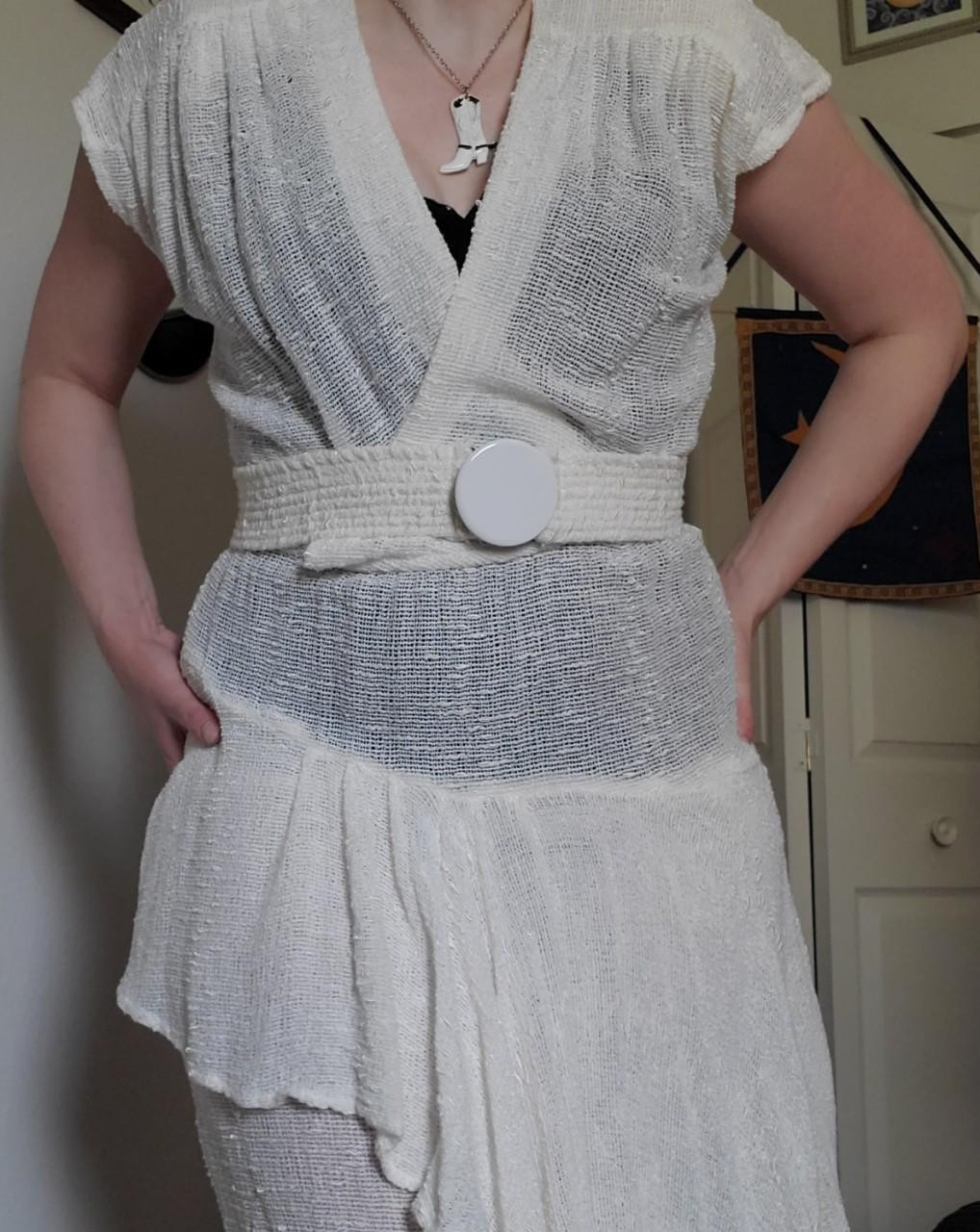 Vintage 1980s Dropped Waist Dress Stevie Nicks Style Medium