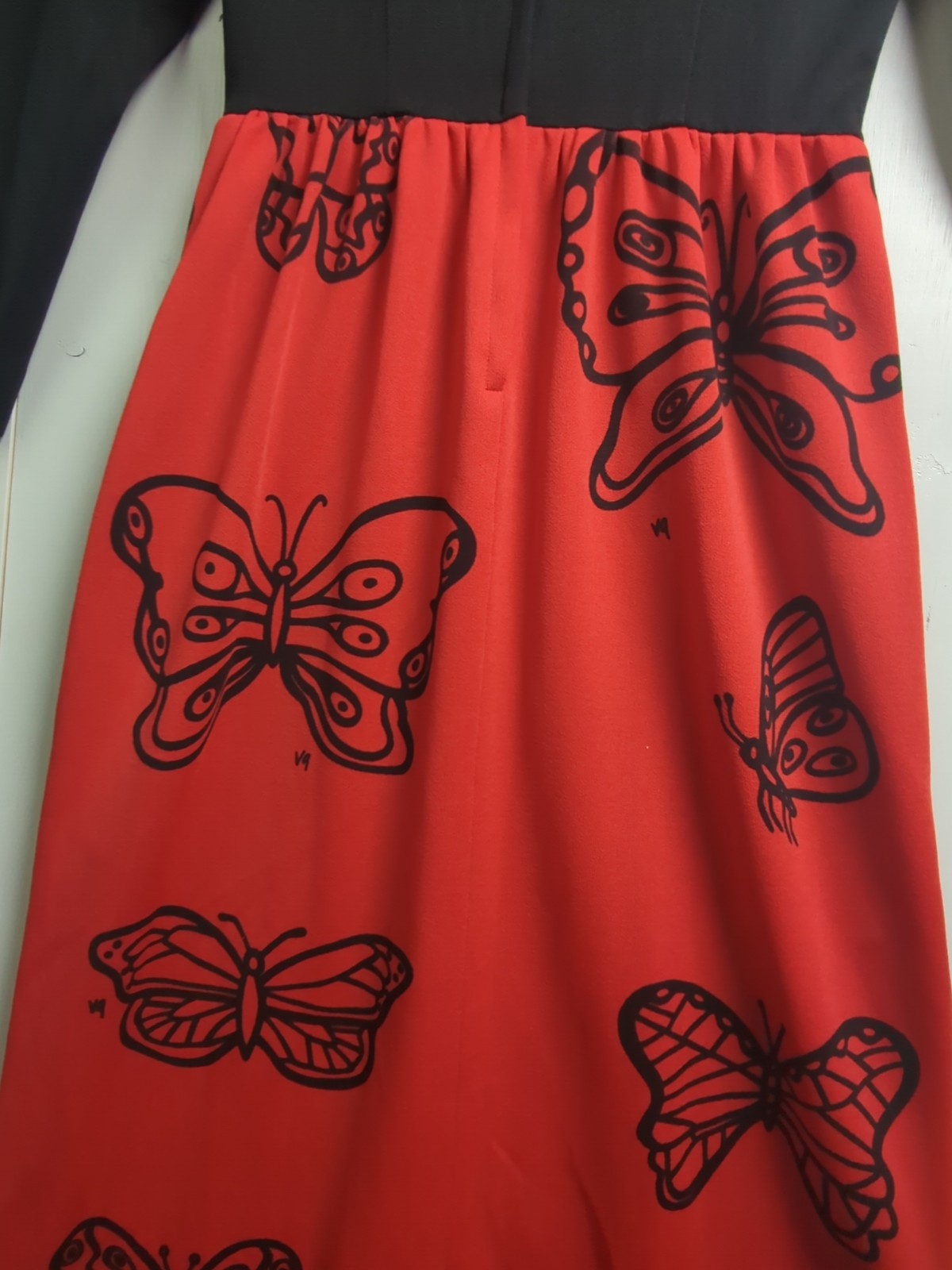 Vintage The Vested Gentress Hand Screened Print Butterflies Art To Wear Size 8