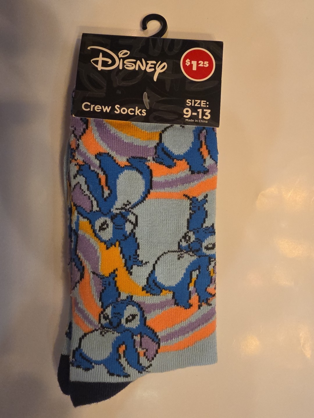 Stitch Disney Crew Socks, Size 9-13
