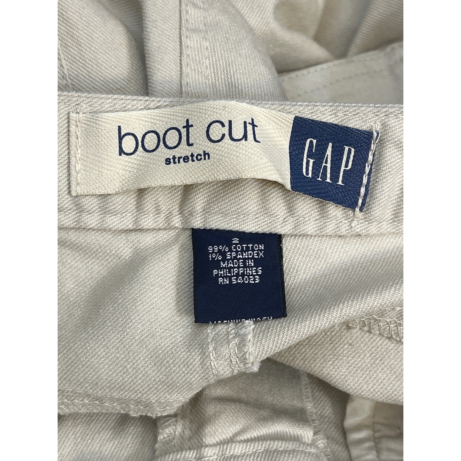 Vintage 2001 Gap Boot Cut Stretch Pants Beige Khaki Neutral Minimalist Y2K Retro
