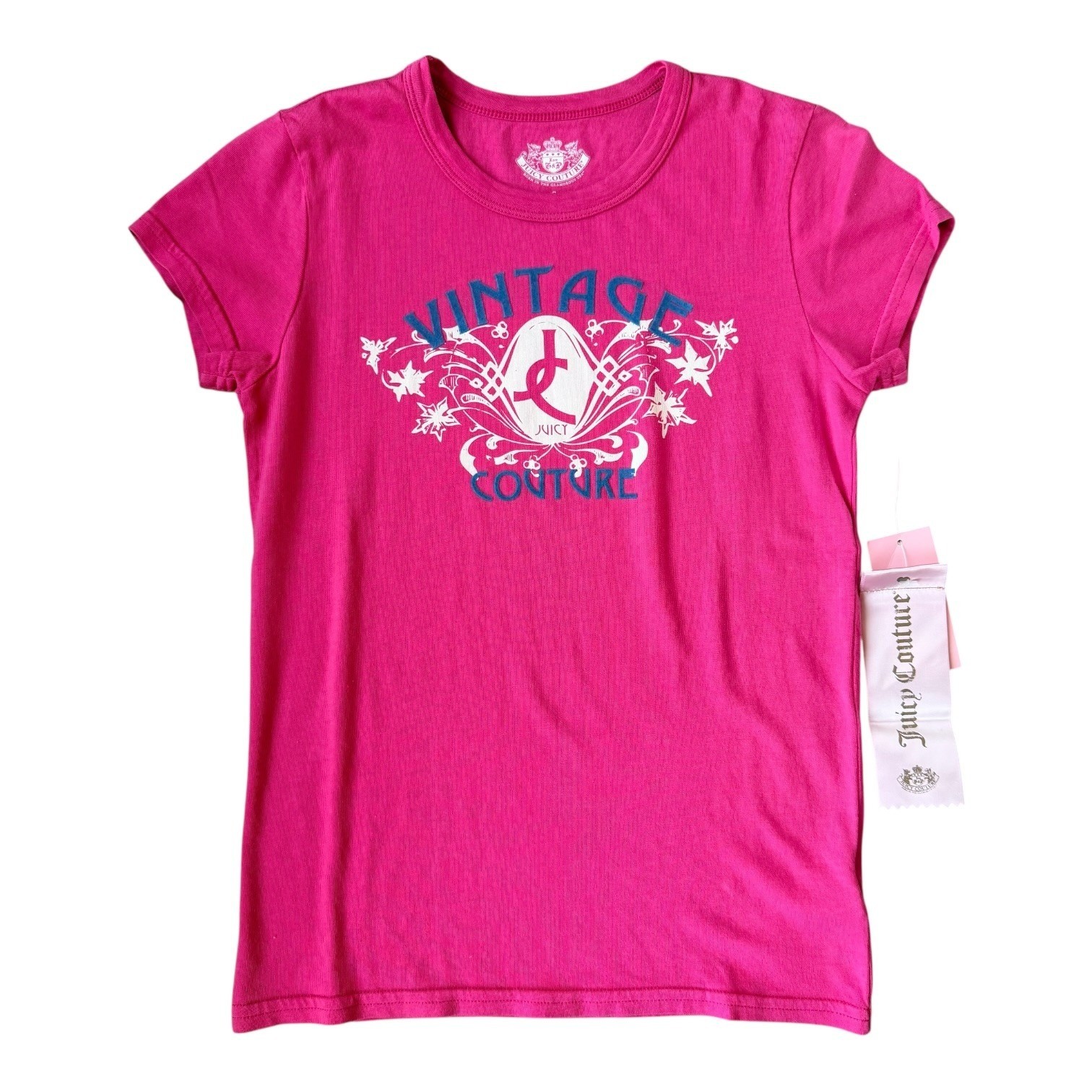 Juicy Couture RARE Women&rsquo;s Y2K Vintage Couture Pink Graphic Baby Tee NWT Small