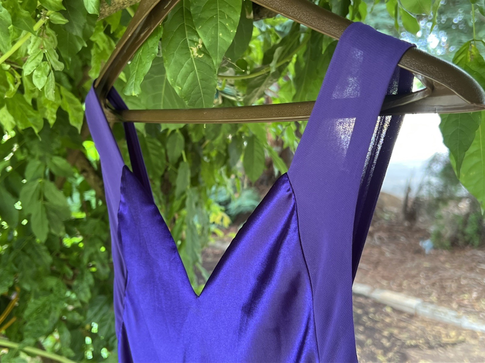 Vintage Val Mode Purple Satin Chiffon Chemise Slip Nightgown Babydoll Small