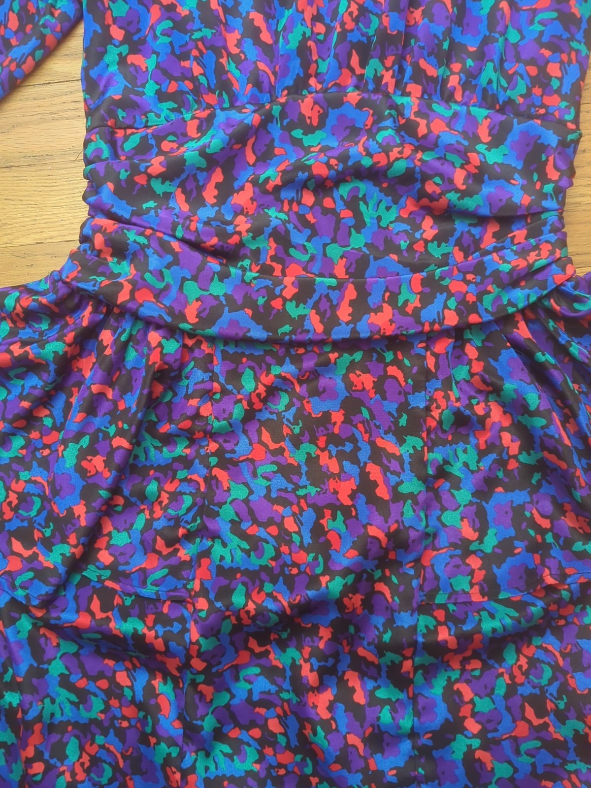 Shelly Michaels Vintage 1980&rsquo;s Colorful Dress Sz 7/8 Small, Fitted