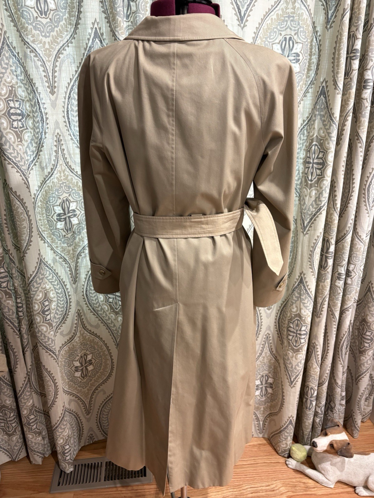 Vintage Burberrys Raincoat Trench Coat Khaki Ladies Size 10 Long