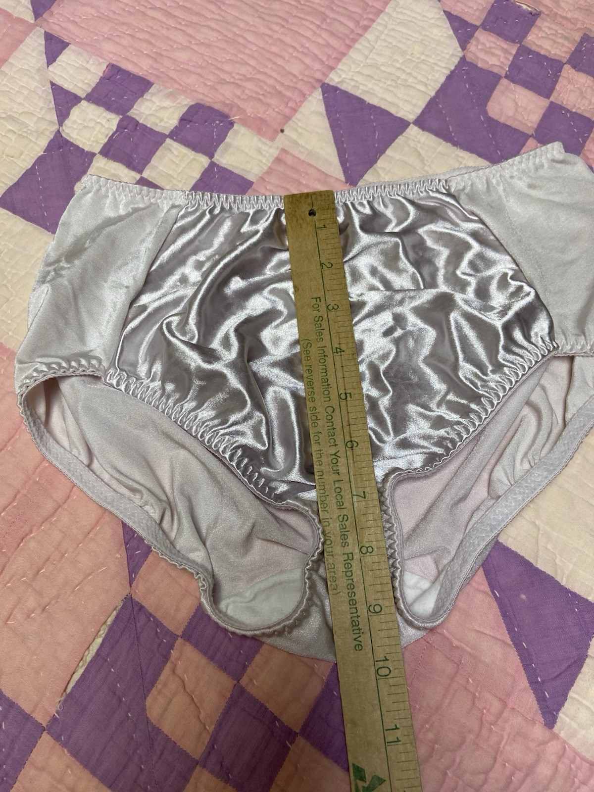 VTG Vanity Fair Satin Panties XL Nylon Granny Sissy Beige