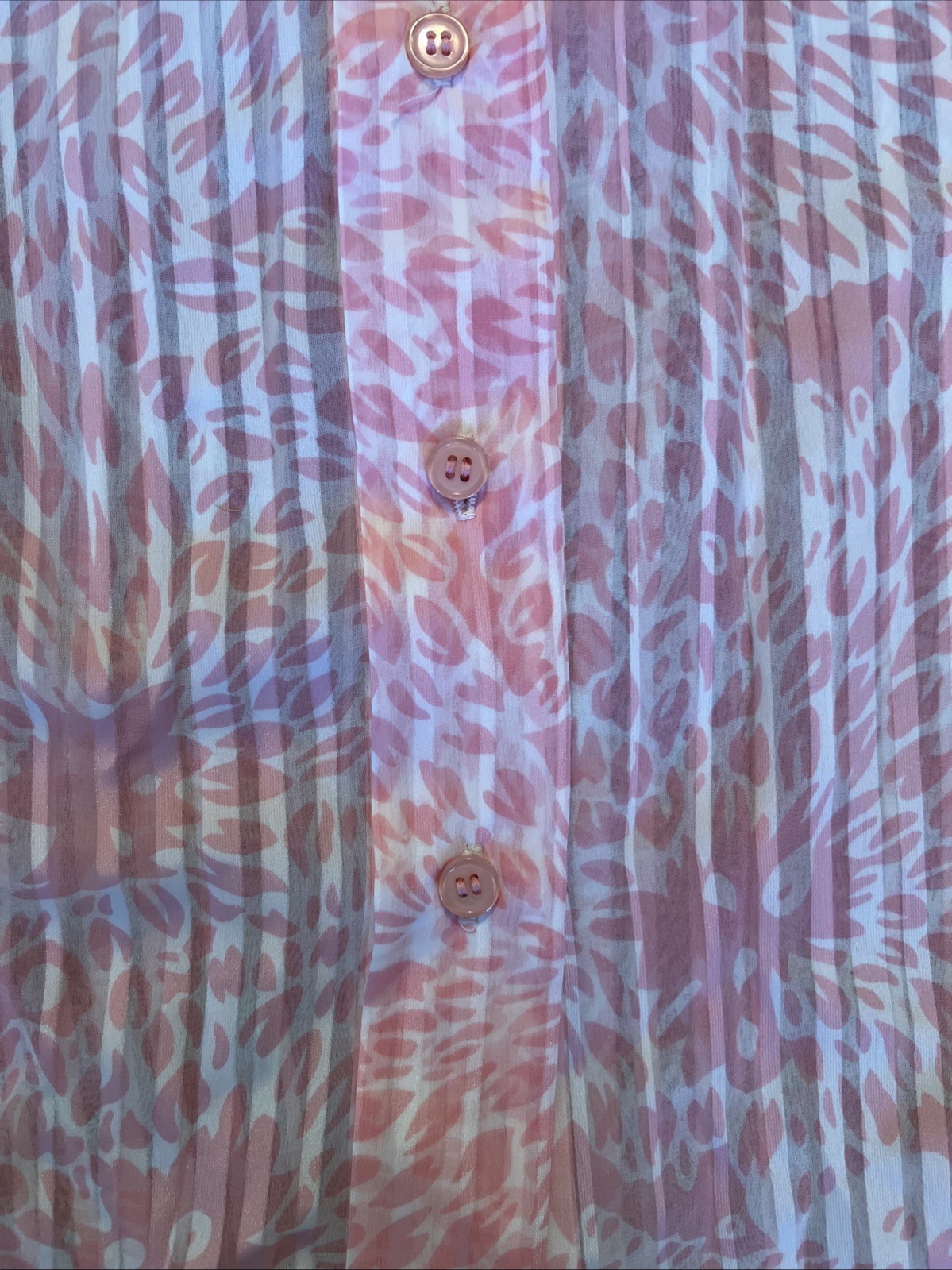 VINTAGE NWT LLOYD WILLIAMS PINK & WHITE PRINT BLOUSE size 8