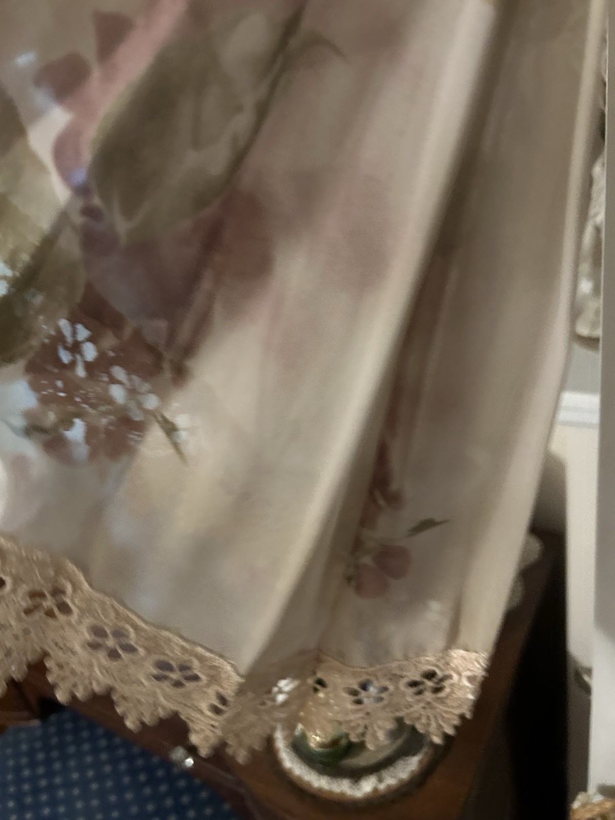 Effortless Romantic Dusty Rose Sheer Flowered Full Length Coverlet/Robe