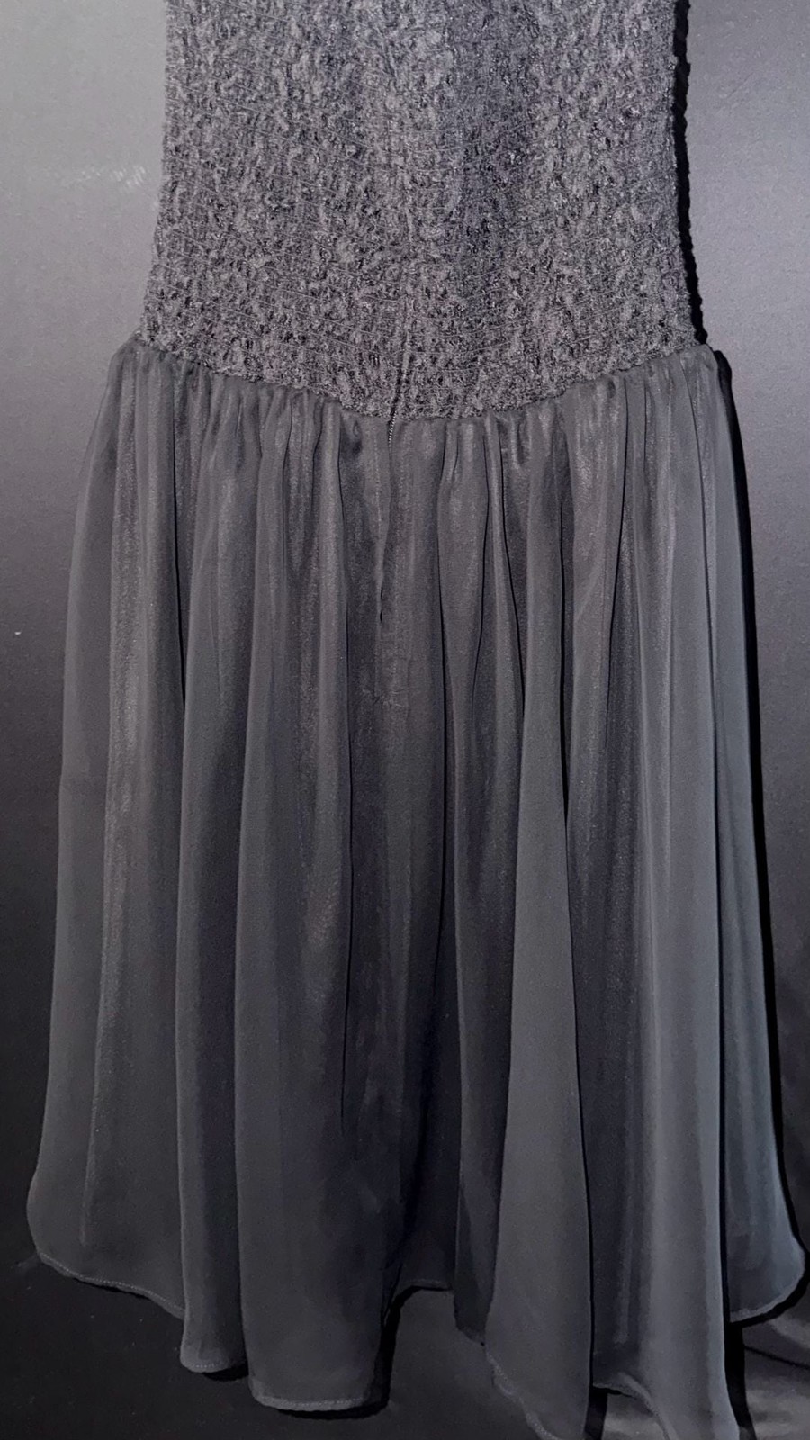 Positively Ellyn Vintage 80s Strapless Lace Bodice Chiffon Dress