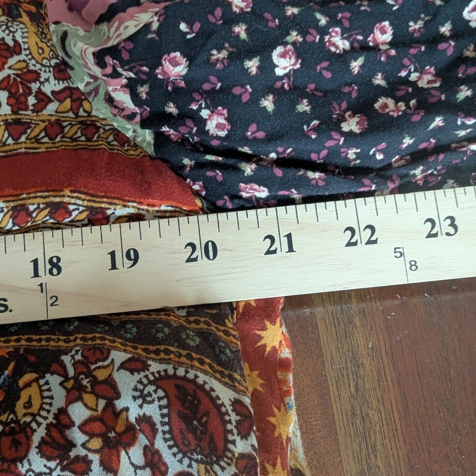 Free People Song Bird Duster Jacket Patchwork Mixed Print Sz M Boho Festival