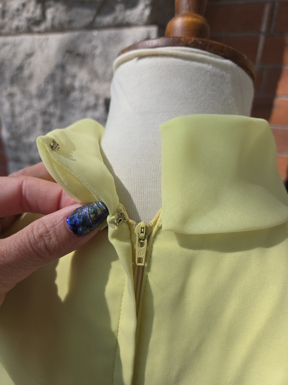 VTG 1960s Jack Bryan by Dupuis Daffodil Yellow Accordion Pleat Sleeveless Dress