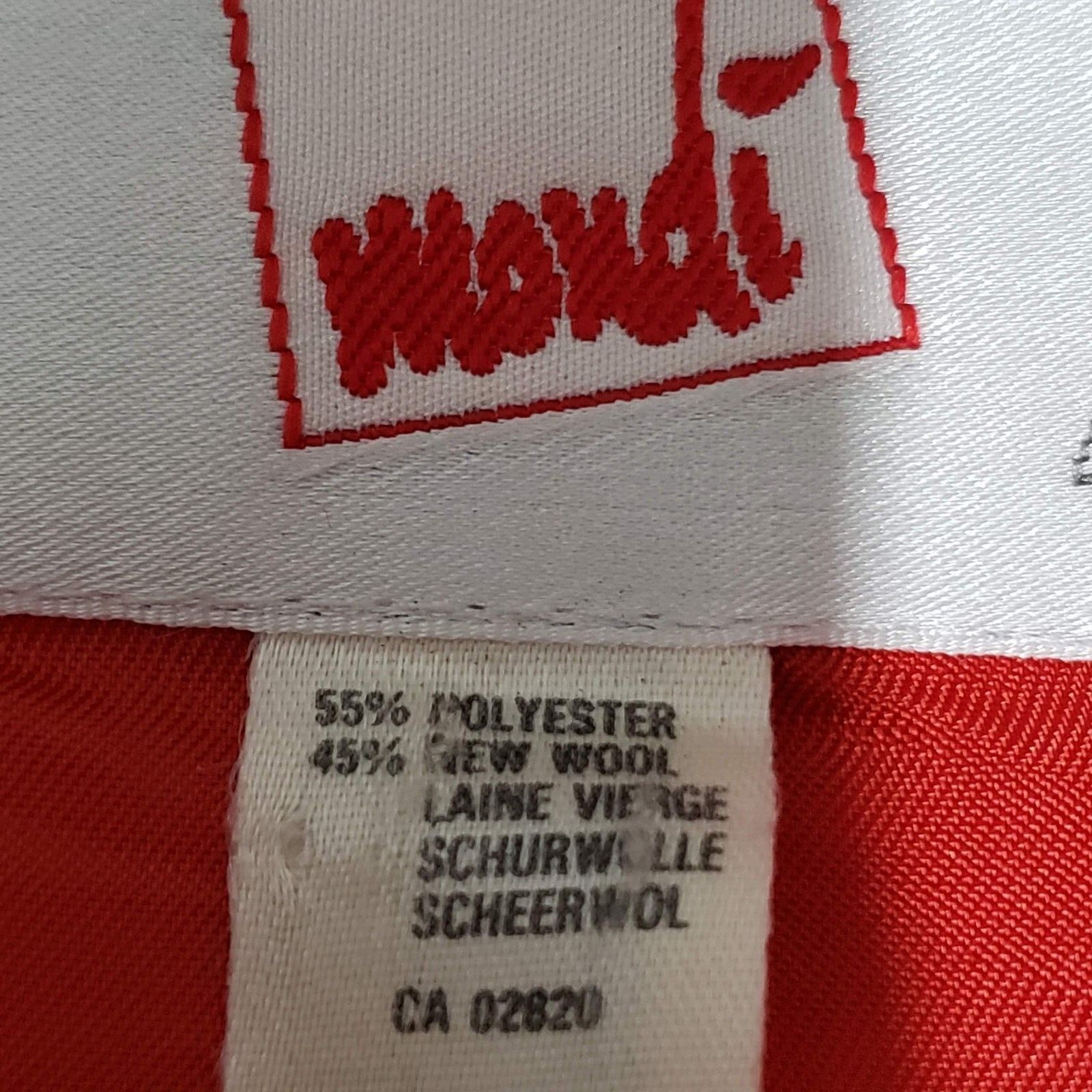 Vtg Mondi Red Wool Blend Cropped Embroidered Jacket Cardigan Germany 44/US L/XL