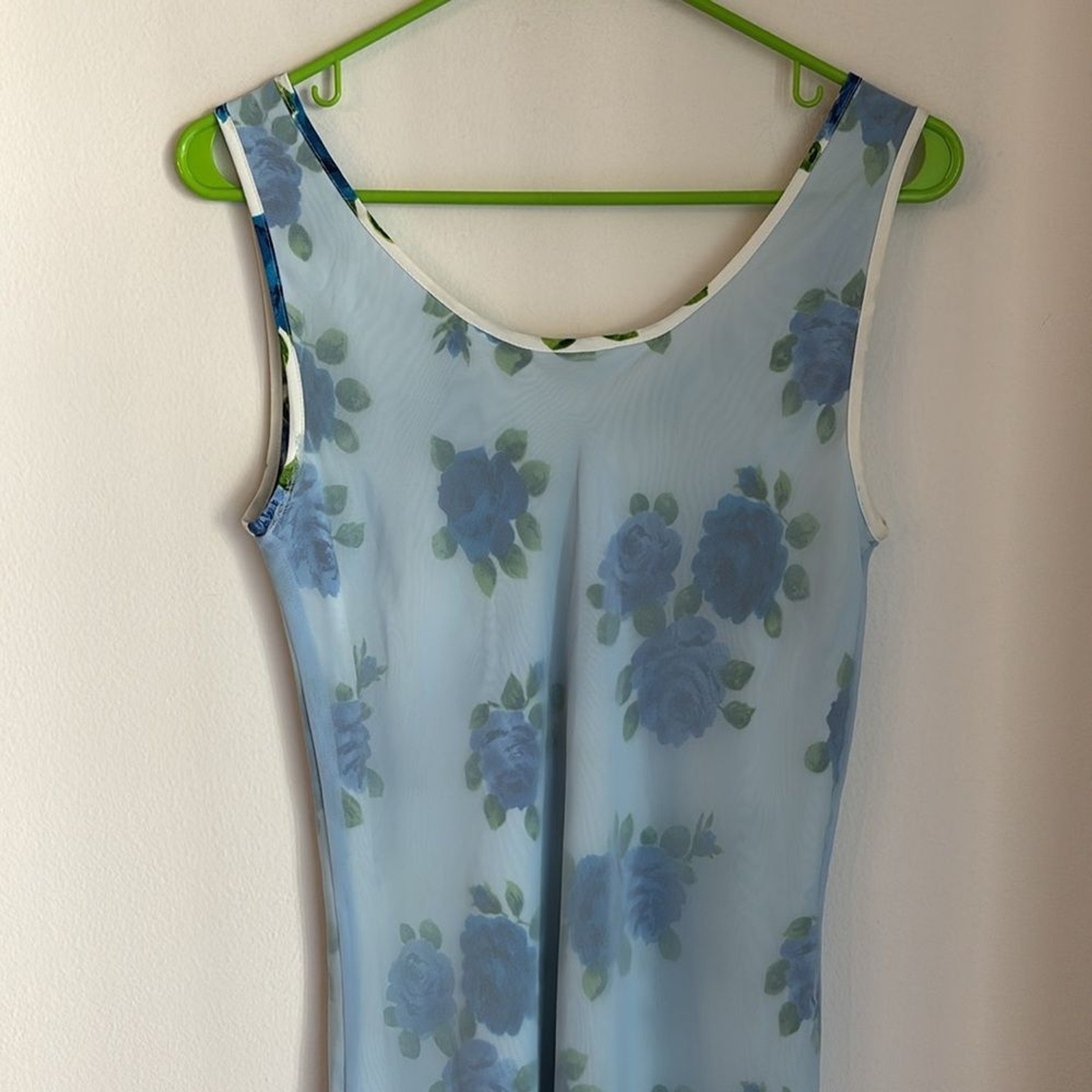 Vintage Women Express double layer Floral Sheer slip fairy Maxi Dress size 5/6!
