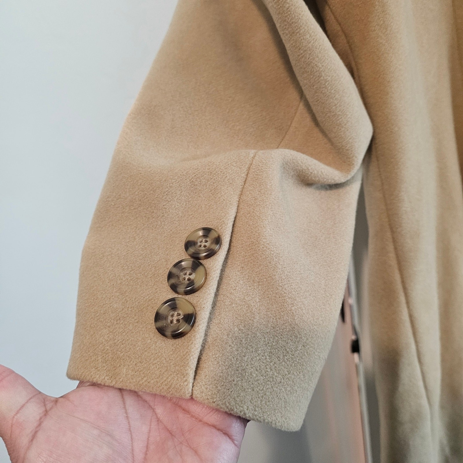 Chadwicks Wool Coat Womens Size 22W Preppy Mod Lined Pleated Academia Neutral