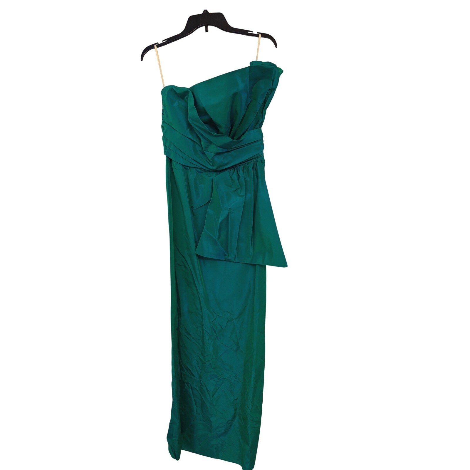 Dance Allure Alfred Angelo Teal One Shoulder Taffeta Gown 80s Prom 11/12