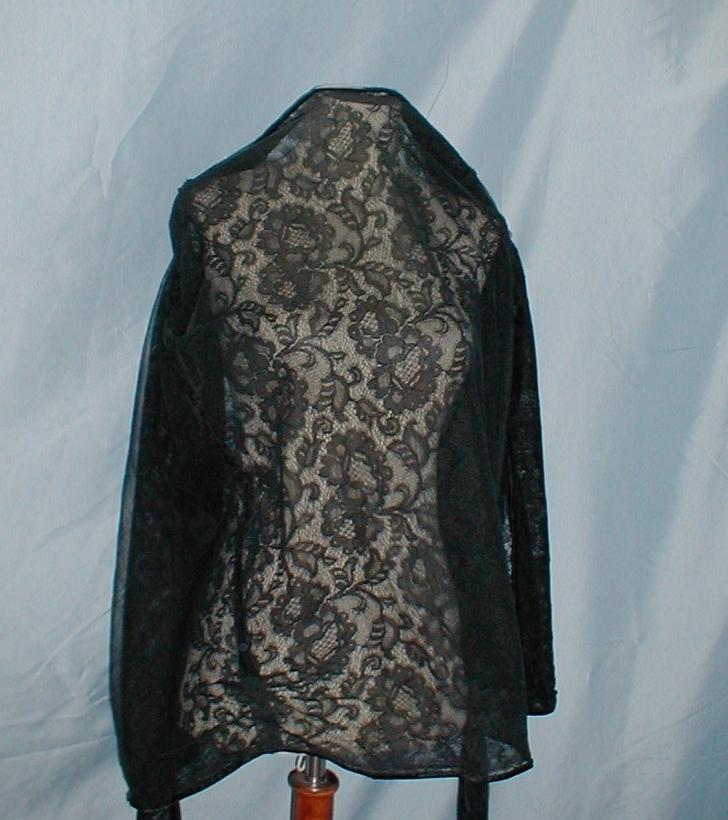 Gothic Vintage Flapper 1920 Dress Jacket Black Chantilly Lace