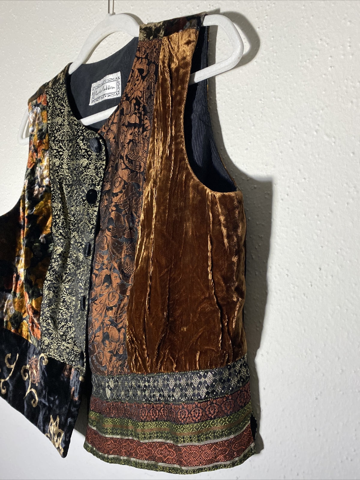 Lucia Lukken Multicolor Patchwork Velvet Vest Size Unknown See Description