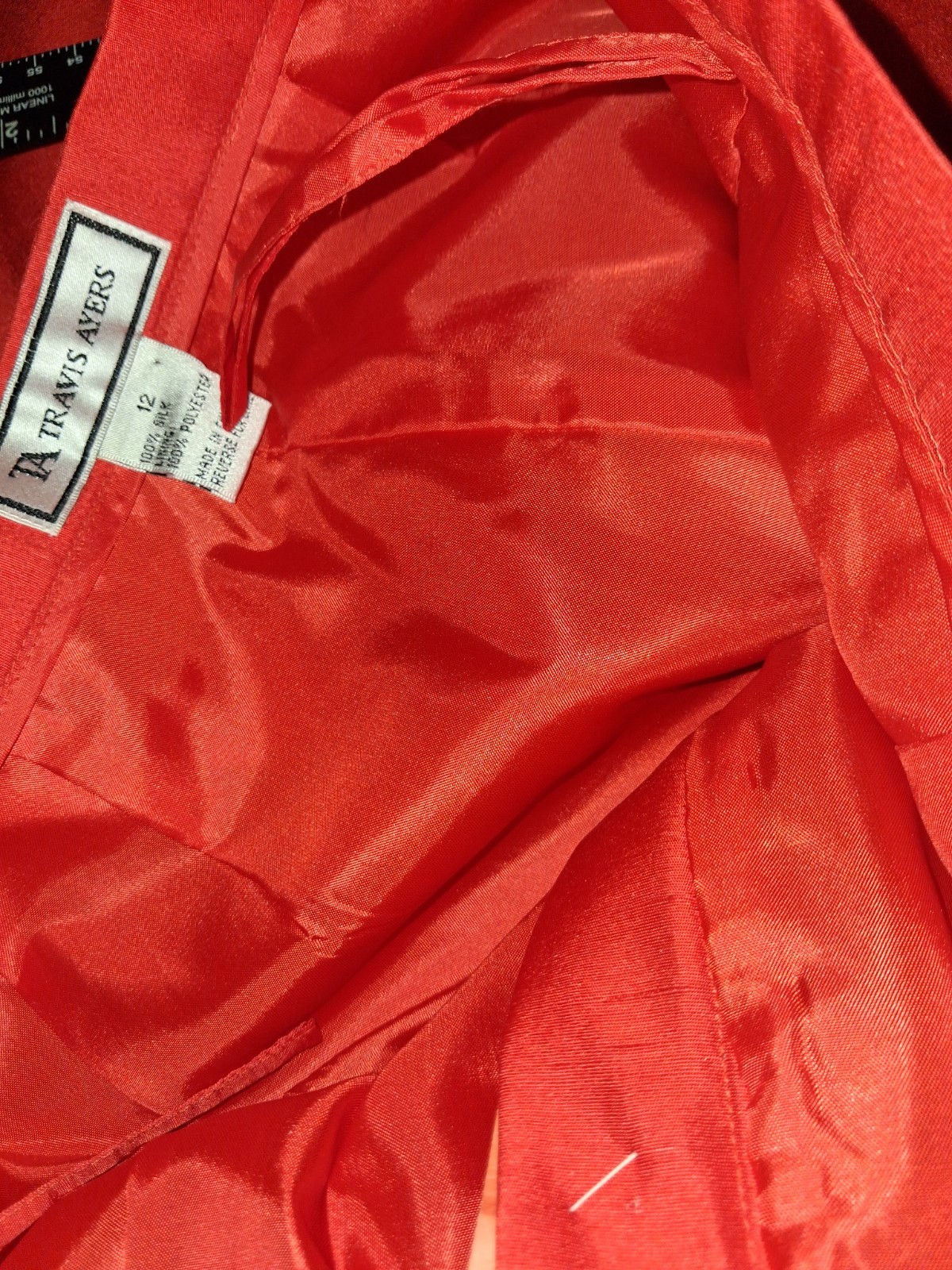 Travis Ayers vintage 100%silk Red. Pantsuit Chic Casual Sz 12