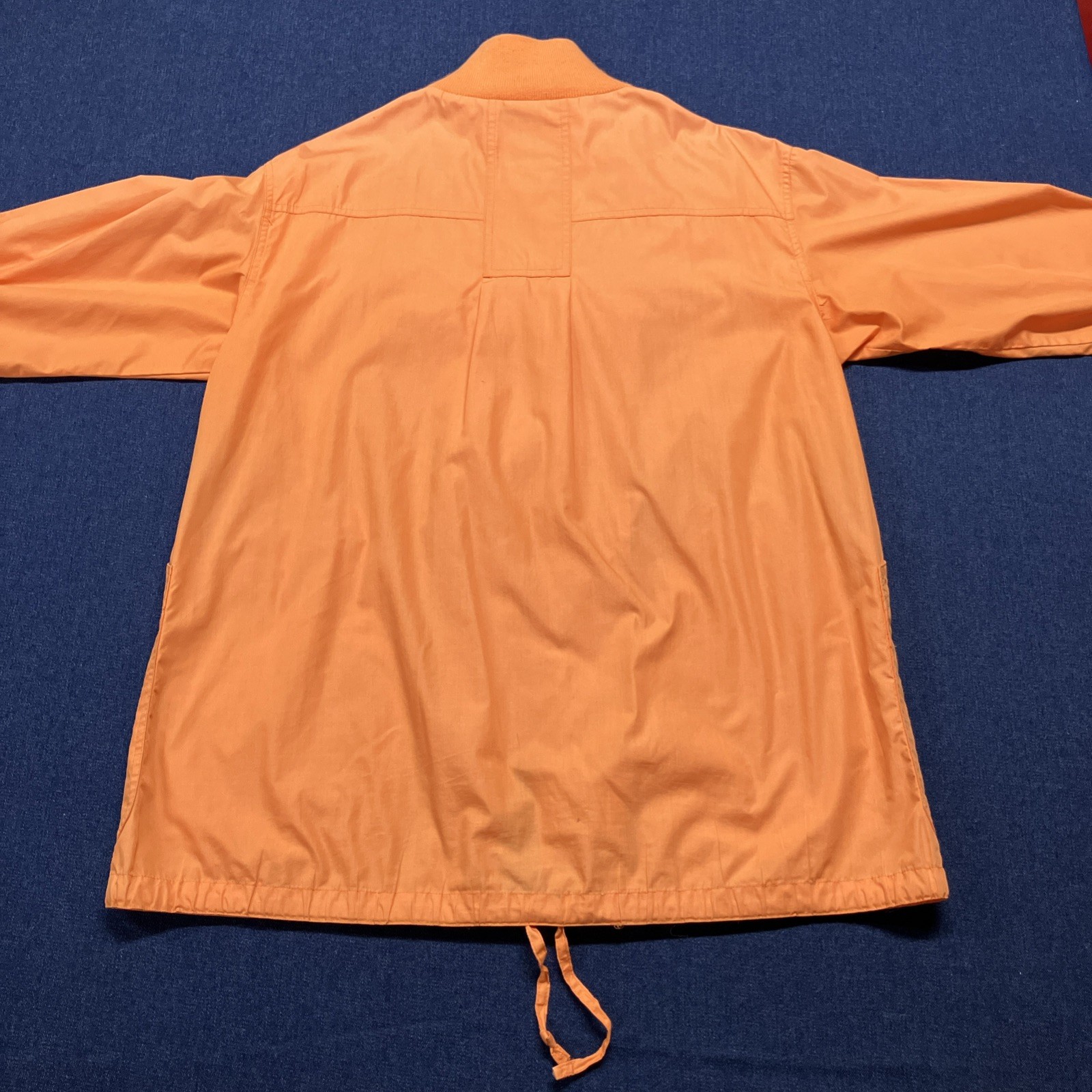 Vtg Distressed 70s 80s Foxland Polycotton Long Rain Windbreaker Jacket Orange L