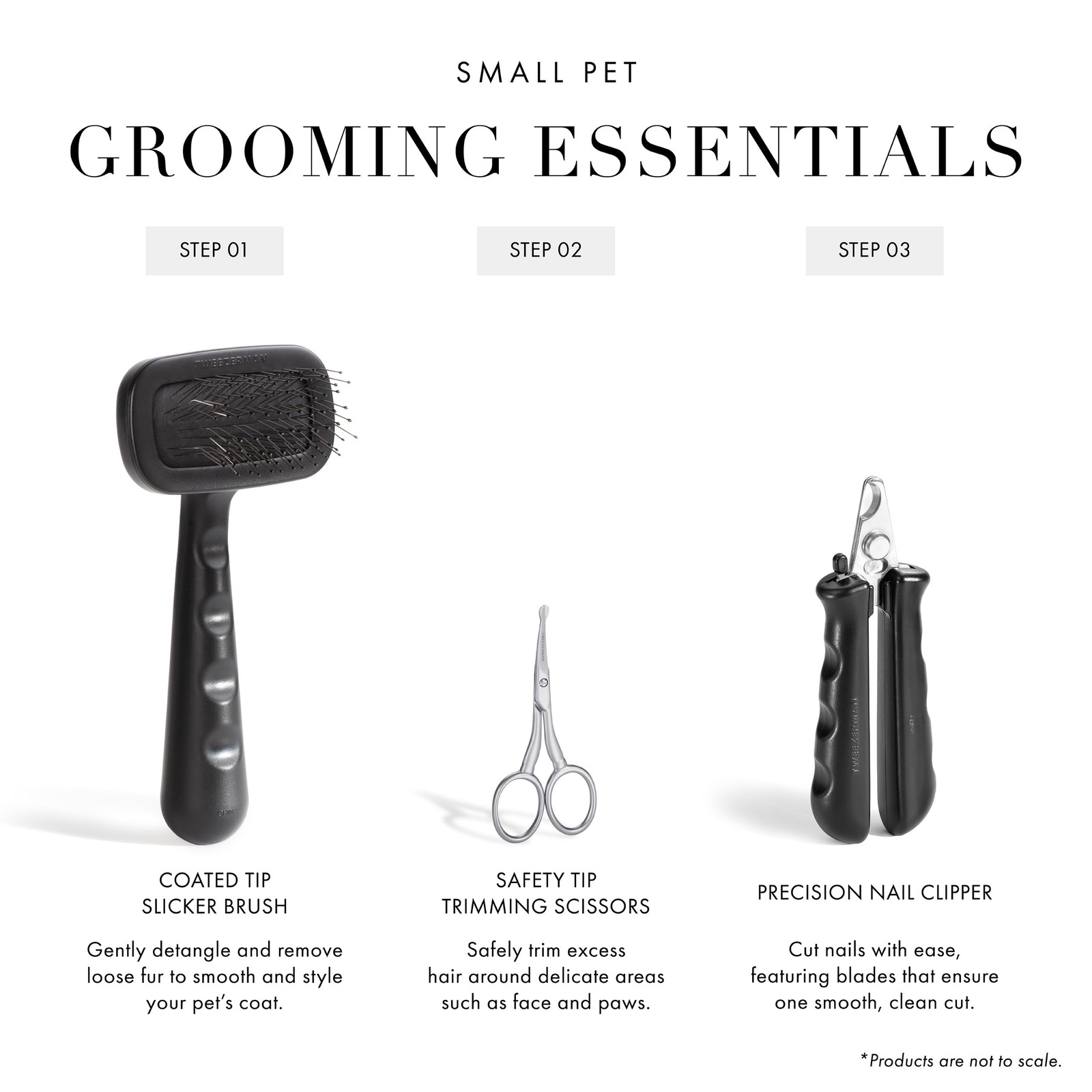 Tweezerman Pet Grooming Scissors, Stainless Steel Rounded Tip Trimming Shears