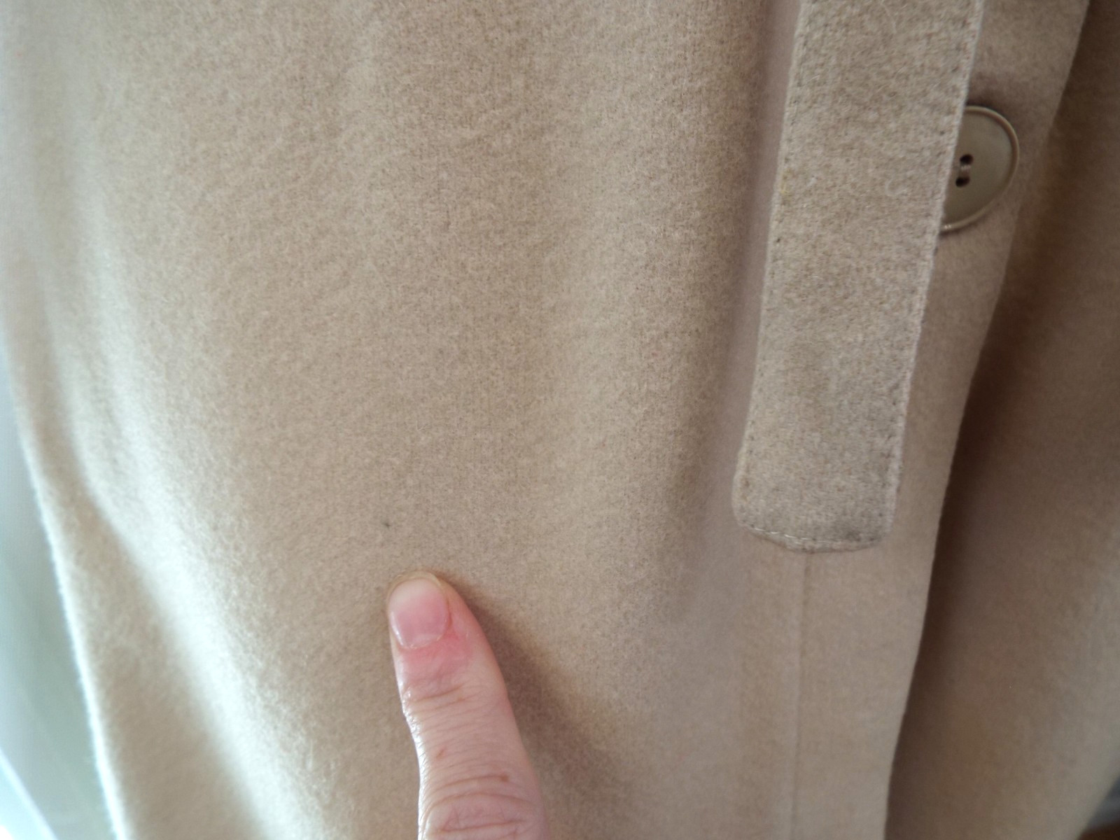VTG 1970s KENZO JAP Beige Wool Coat Dress Size 8 Cape Pockets Sakowitz Houston