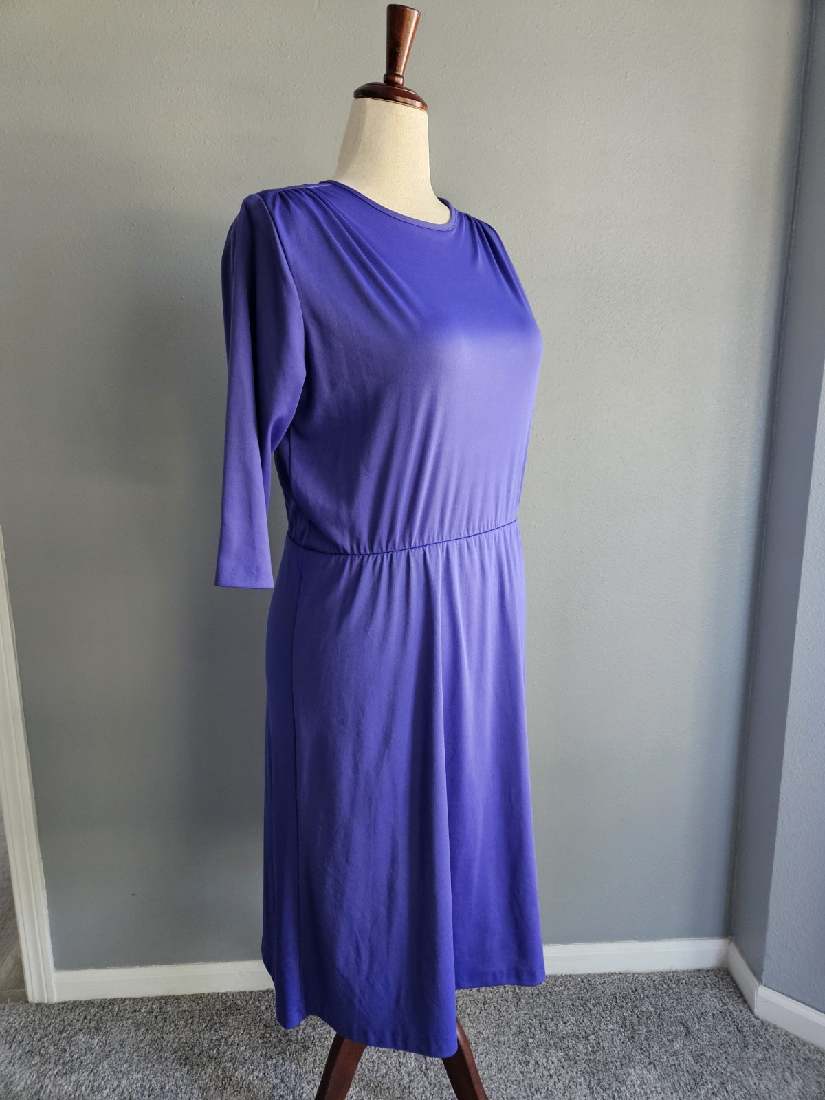Vintage 1980s Blair Polyester House/Day midi dress Size 16p