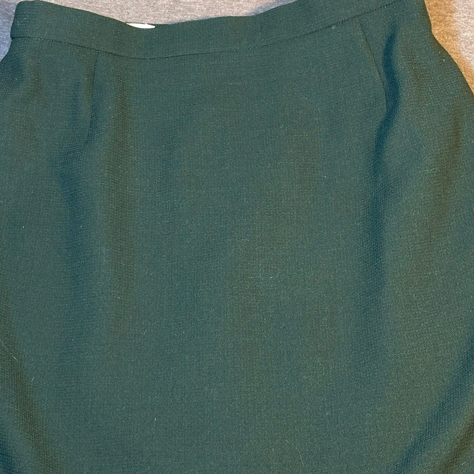Escada Margaretha Ley Vintage Forest Green Pure New Wool Pencil Skirt 38 Classic