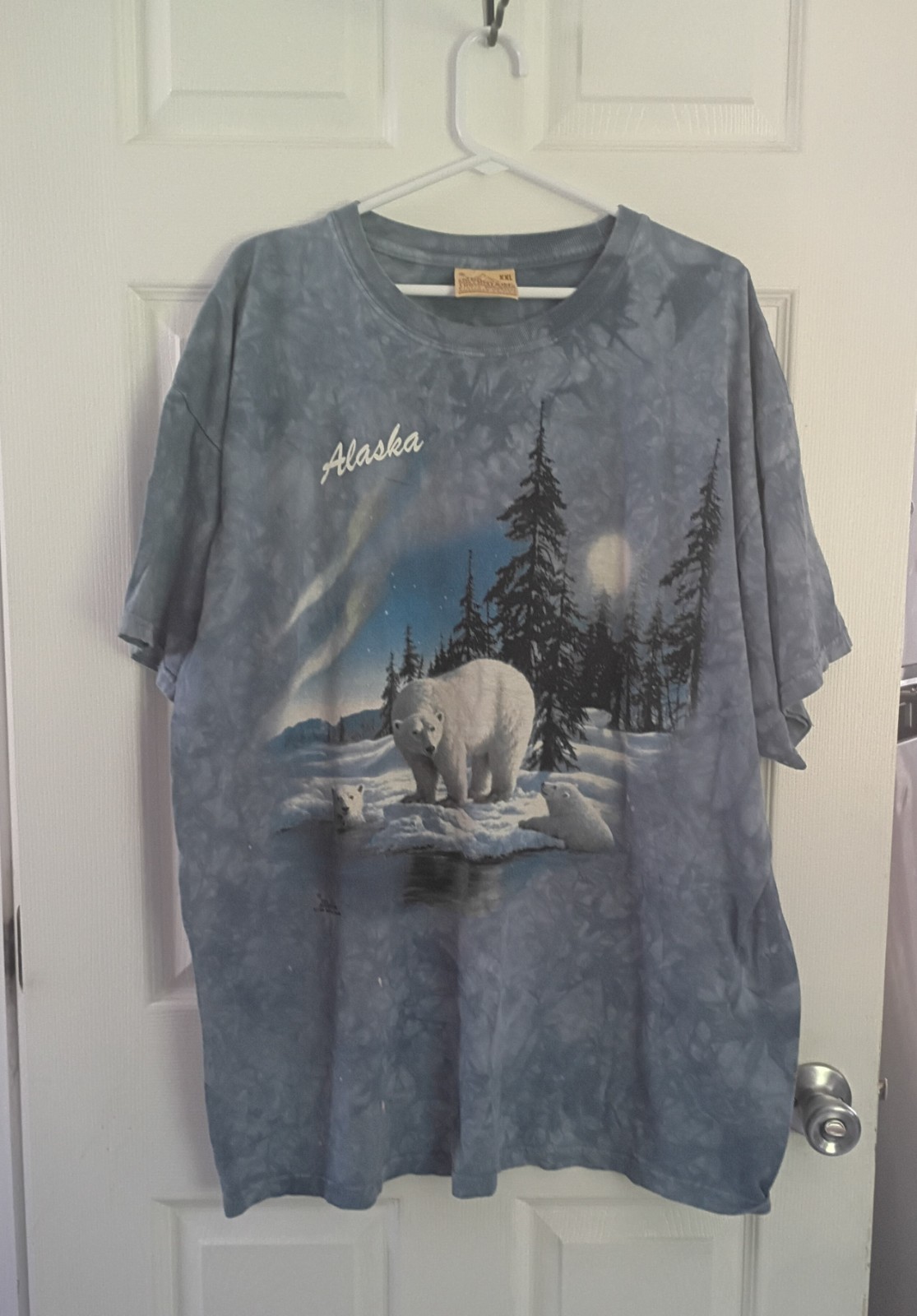 The Mountain Vintage T-Shirt Alaskan Wilderness Polar Bears Blue Unisex 2XL